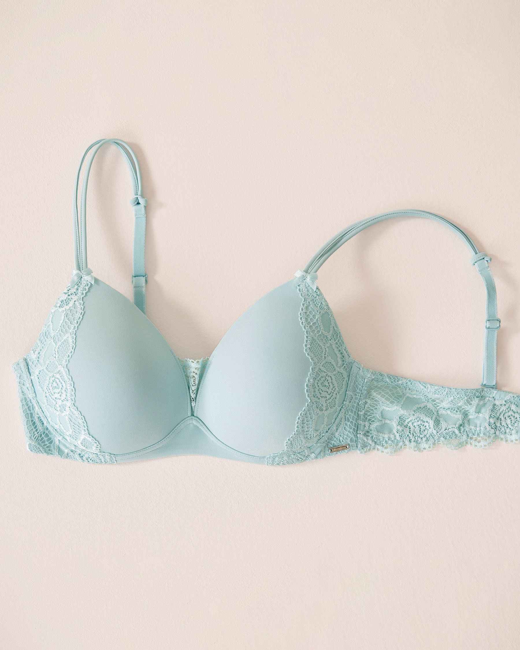 LA VIE EN ROSE Lightly Lined Wireless Mastectomy Bra Baby Blue 10200592 - View5