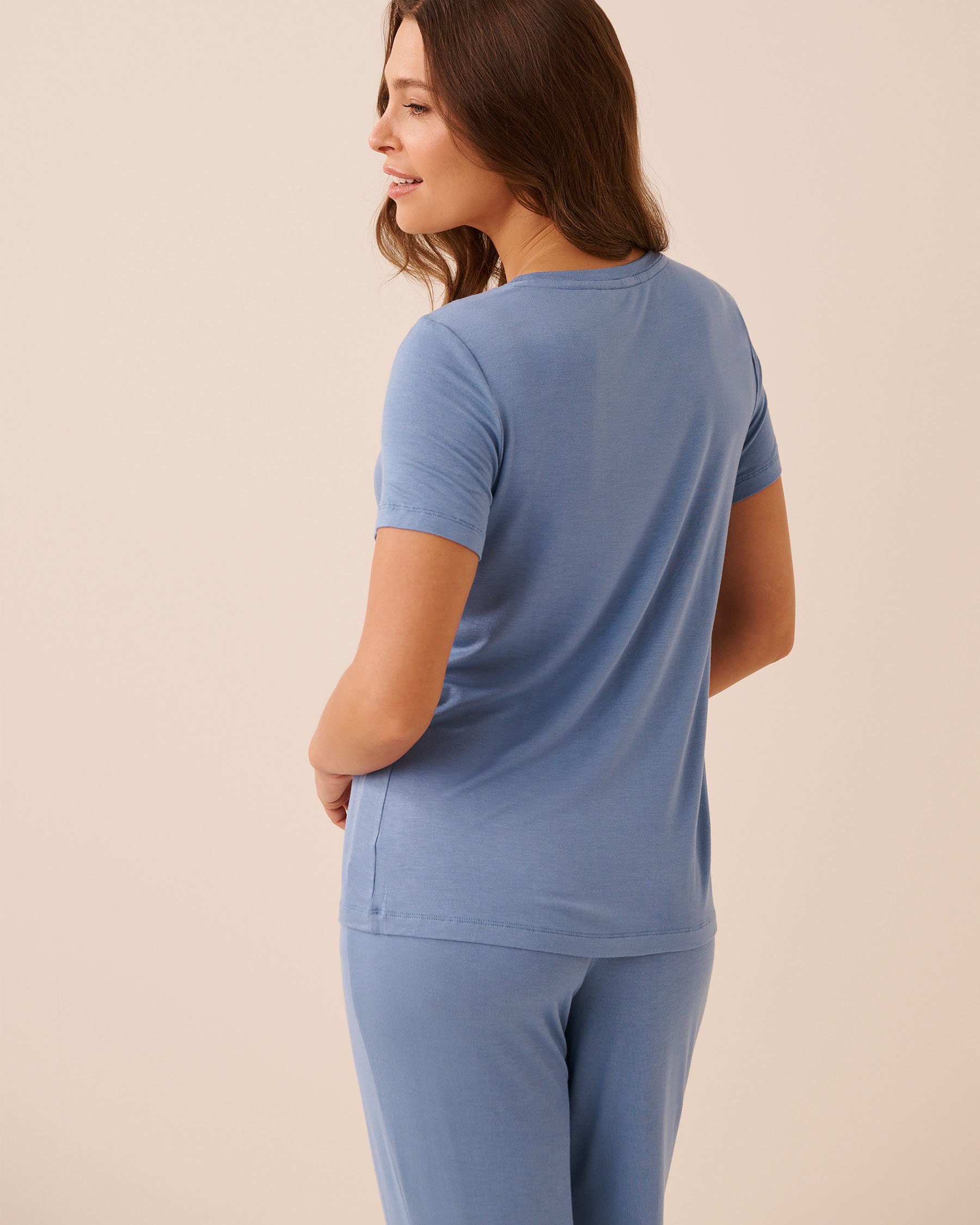 LA VIE EN ROSE Berry Print Soft Jersey T-shirt Blue/Moment sucré 60100190 - View2