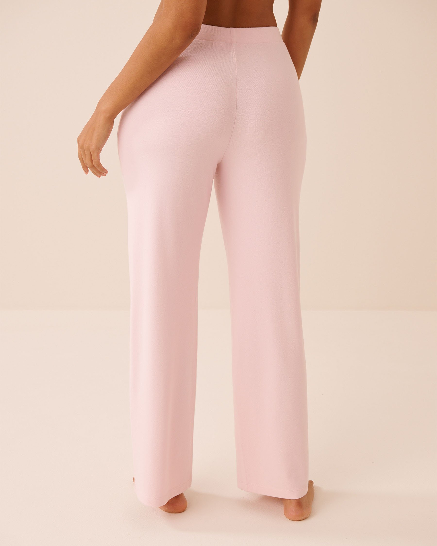 LA VIE EN ROSE Pantalon en tricot doux Rose pâle 50200112 - View2