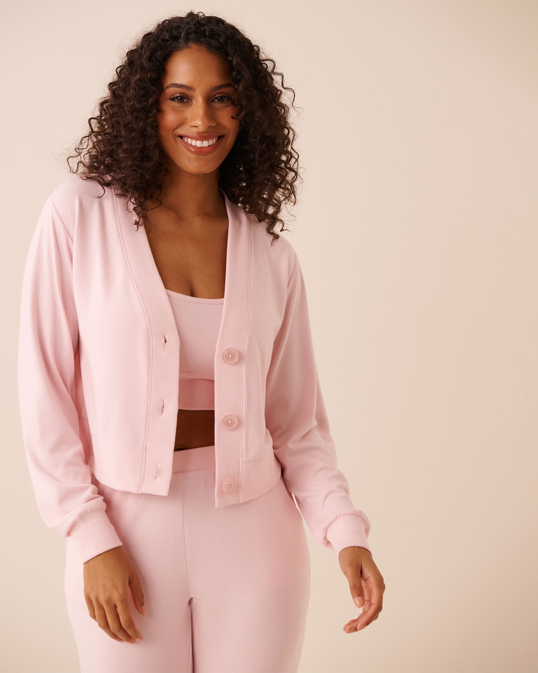 LA VIE EN ROSE Soft Knit Cardigan Baby Pink 50100126 - View7