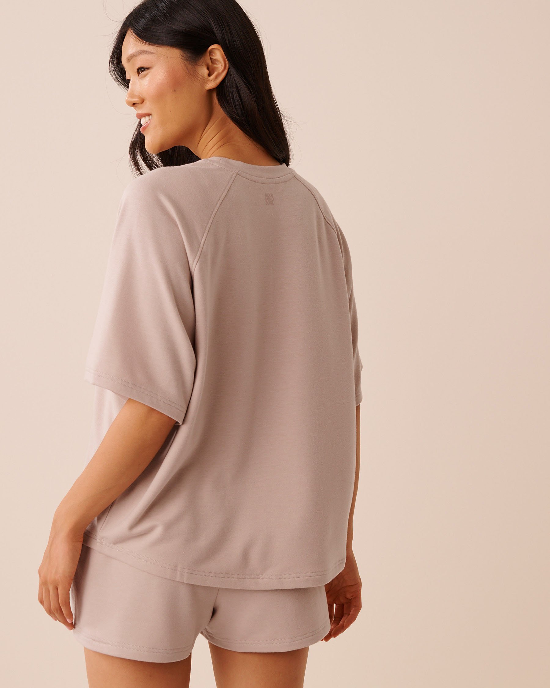 LA VIE EN ROSE T-shirt en molleton Beige grisé 50100127 - View2