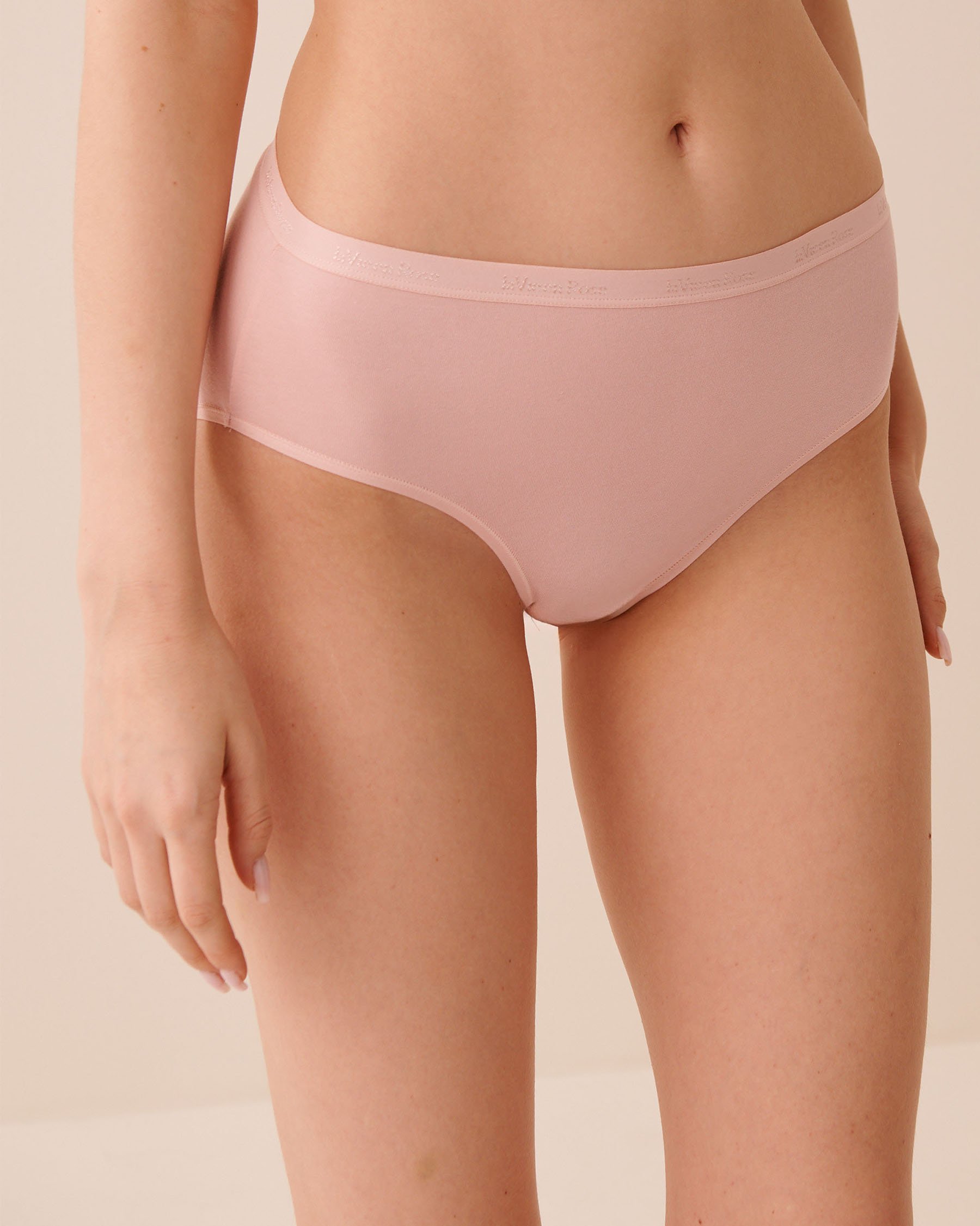 LA VIE EN ROSE Cotton High Waist Bikini Panty Peony Pink 20100739 - View1