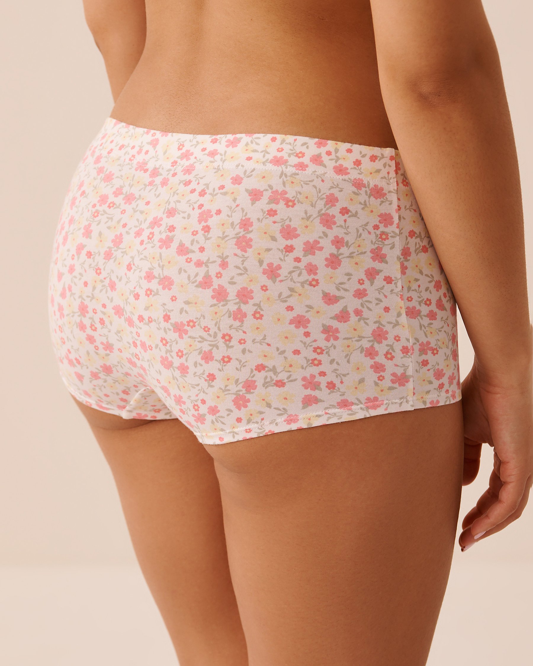 LA VIE EN ROSE Culotte garçonne en coton à nœuds et fronces Petites fleurs 20100744 - View2