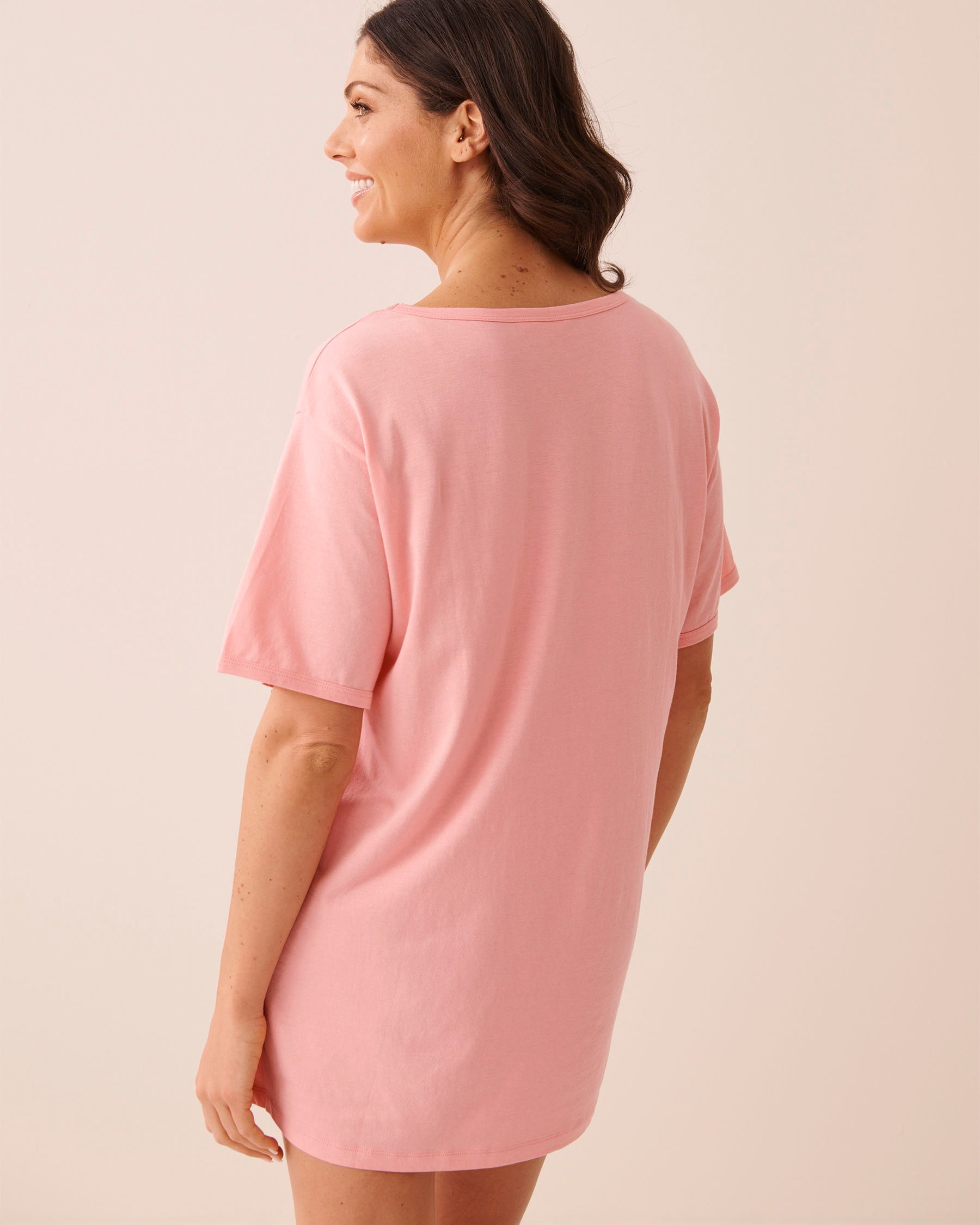 LA VIE EN ROSE Chemise de nuit imprimé oie Rose pêche 40500487 - View2