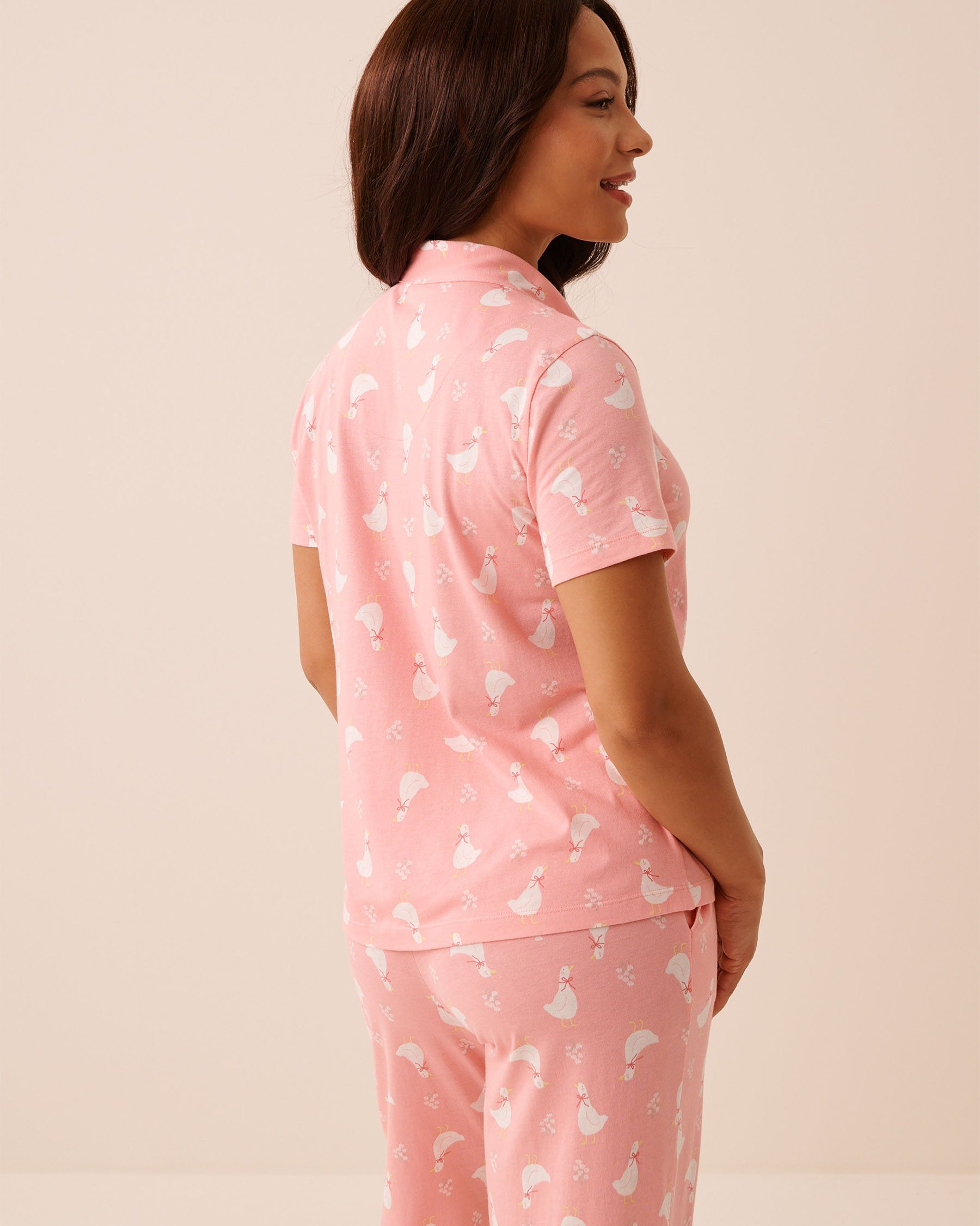LA VIE EN ROSE Chemisier manches courtes imprimé oie Rose/Oies 40100852 - View2