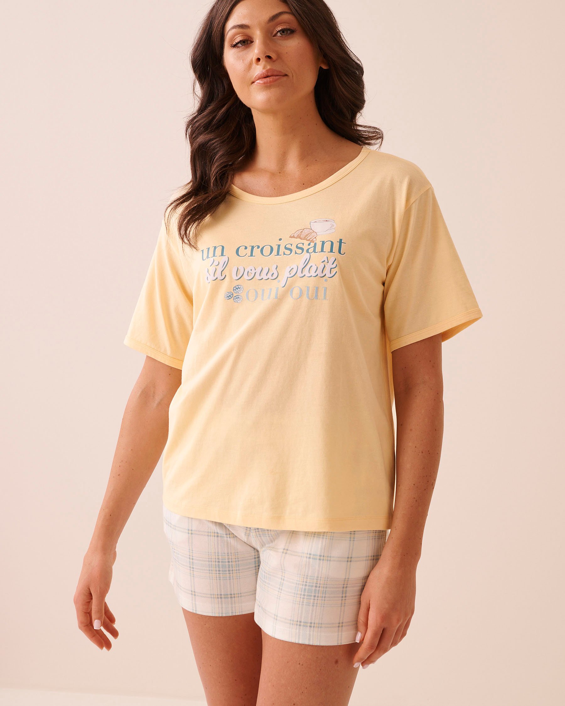 LA VIE EN ROSE T-shirt imprimé croissant Jaune/Croissant 40100851 - View1