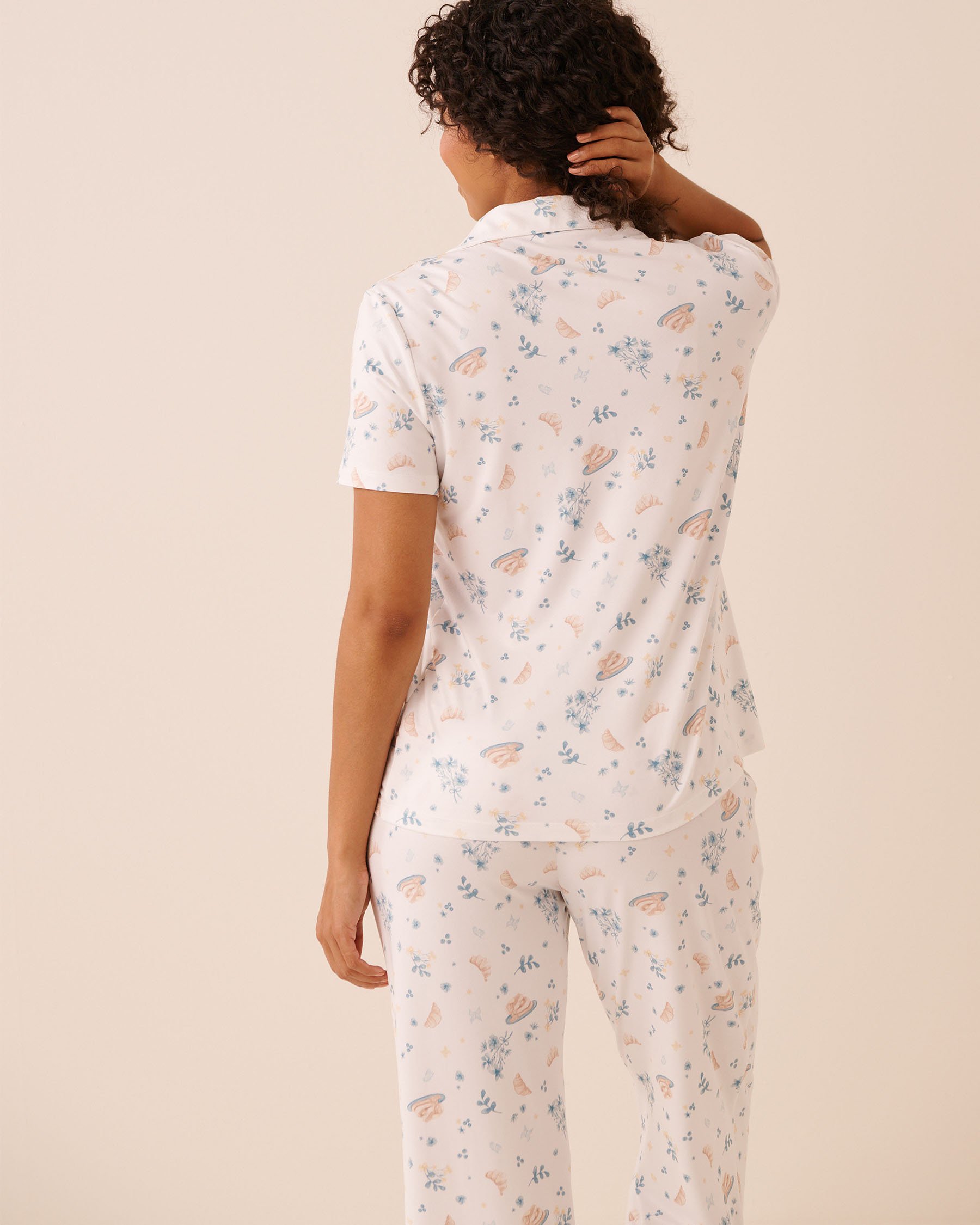 LA VIE EN ROSE Chemisier manches courtes ultra doux imprimé brunch Brunch champêtre 40100844 - View2