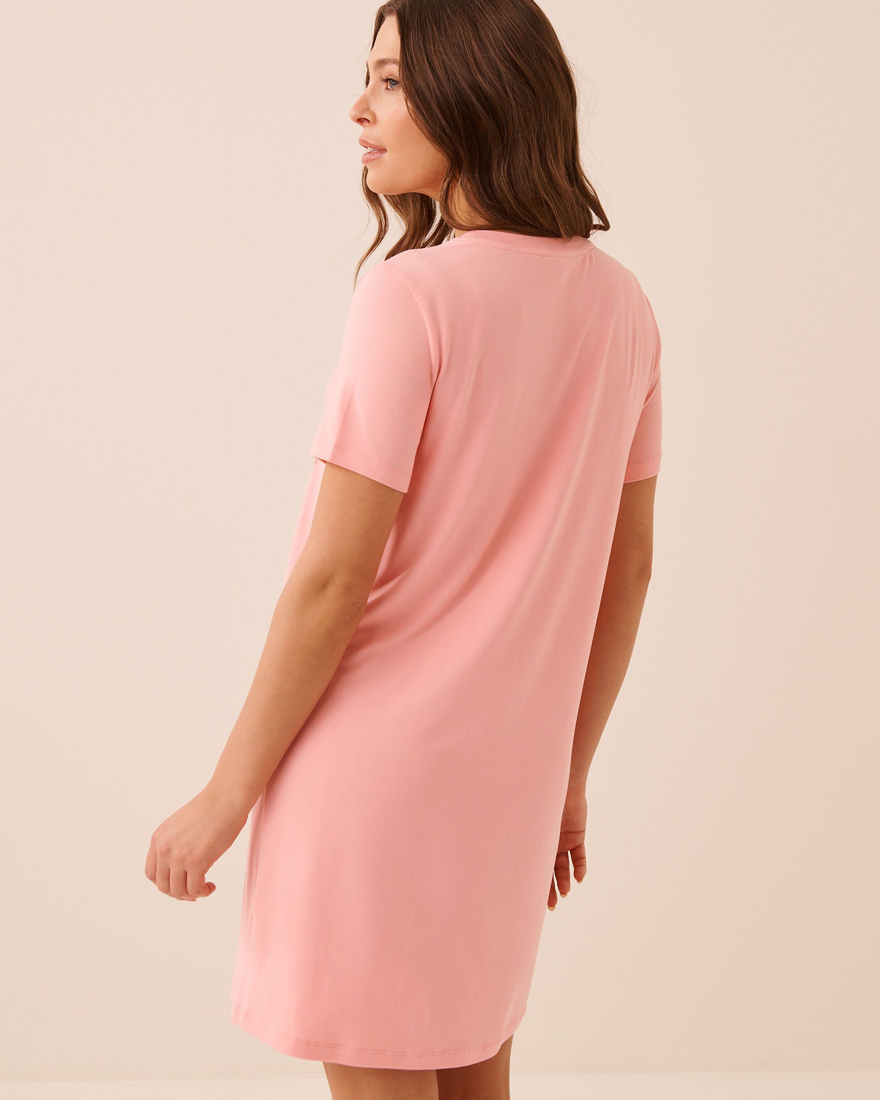 LA VIE EN ROSE Goose Print Super Soft Sleepshirt Peachy Pink 40500481 - View2