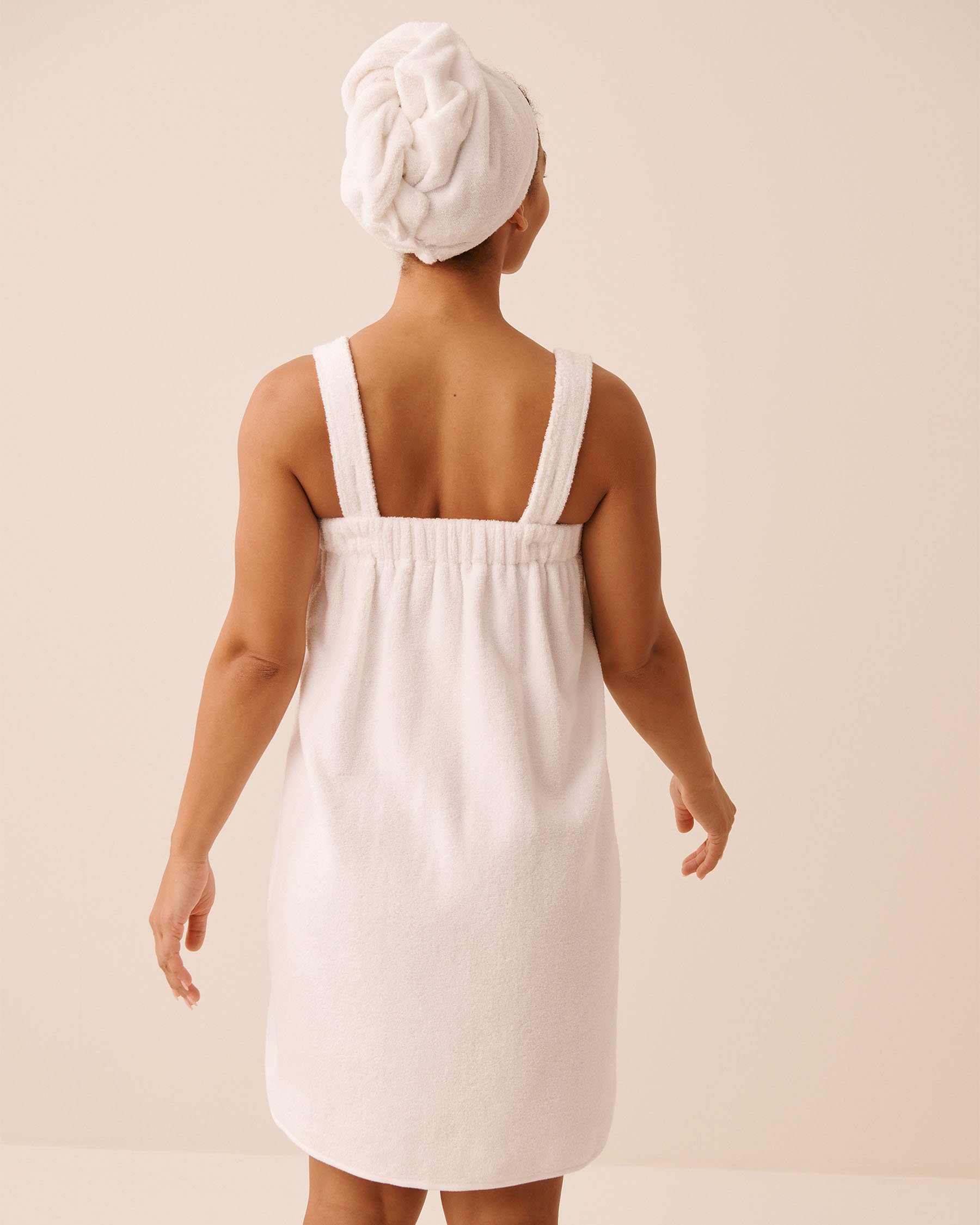 LA VIE EN ROSE Terry Body Wrap & Hair Towel Set White 40600229 - View2