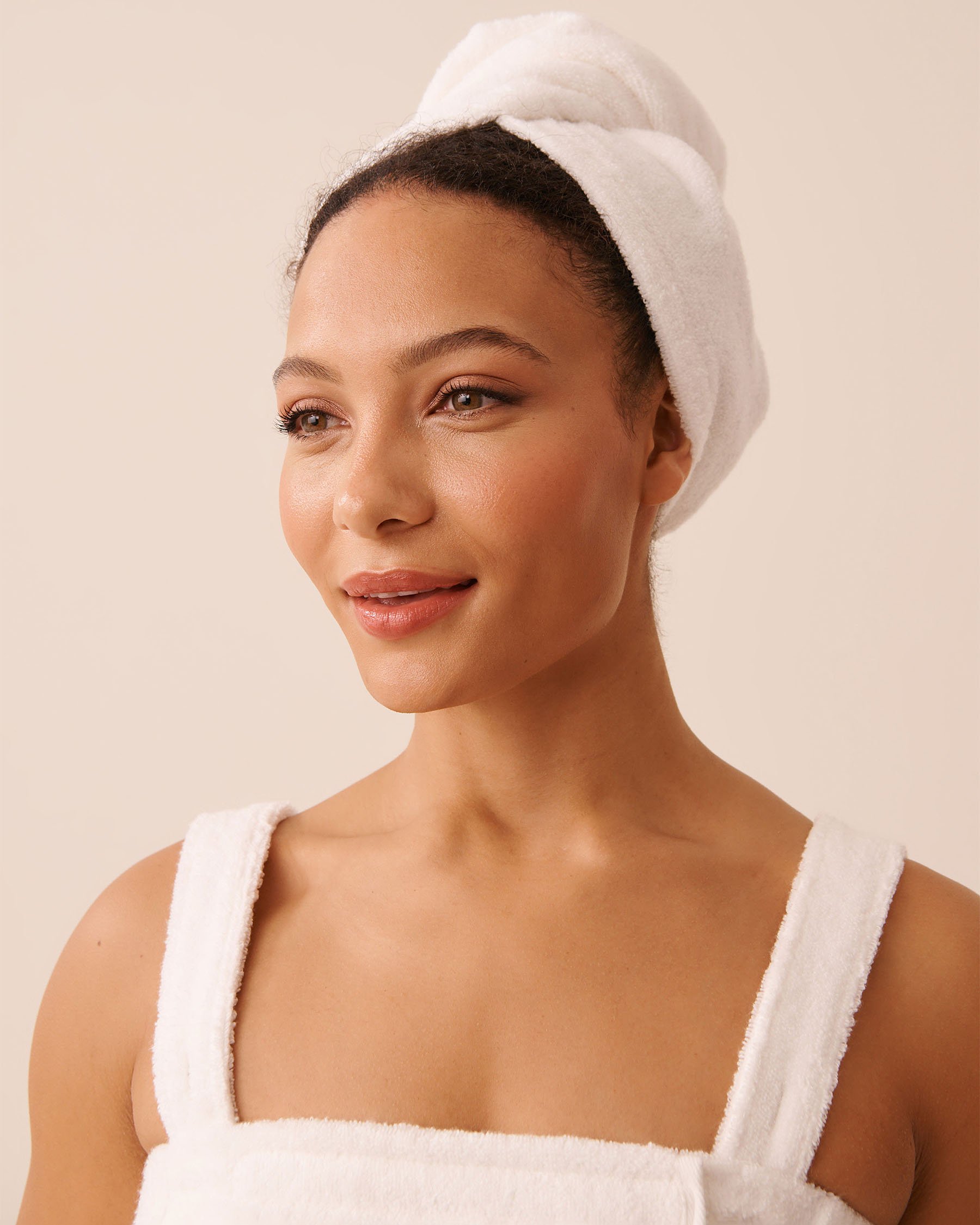 LA VIE EN ROSE Terry Body Wrap & Hair Towel Set White 40600229 - View4