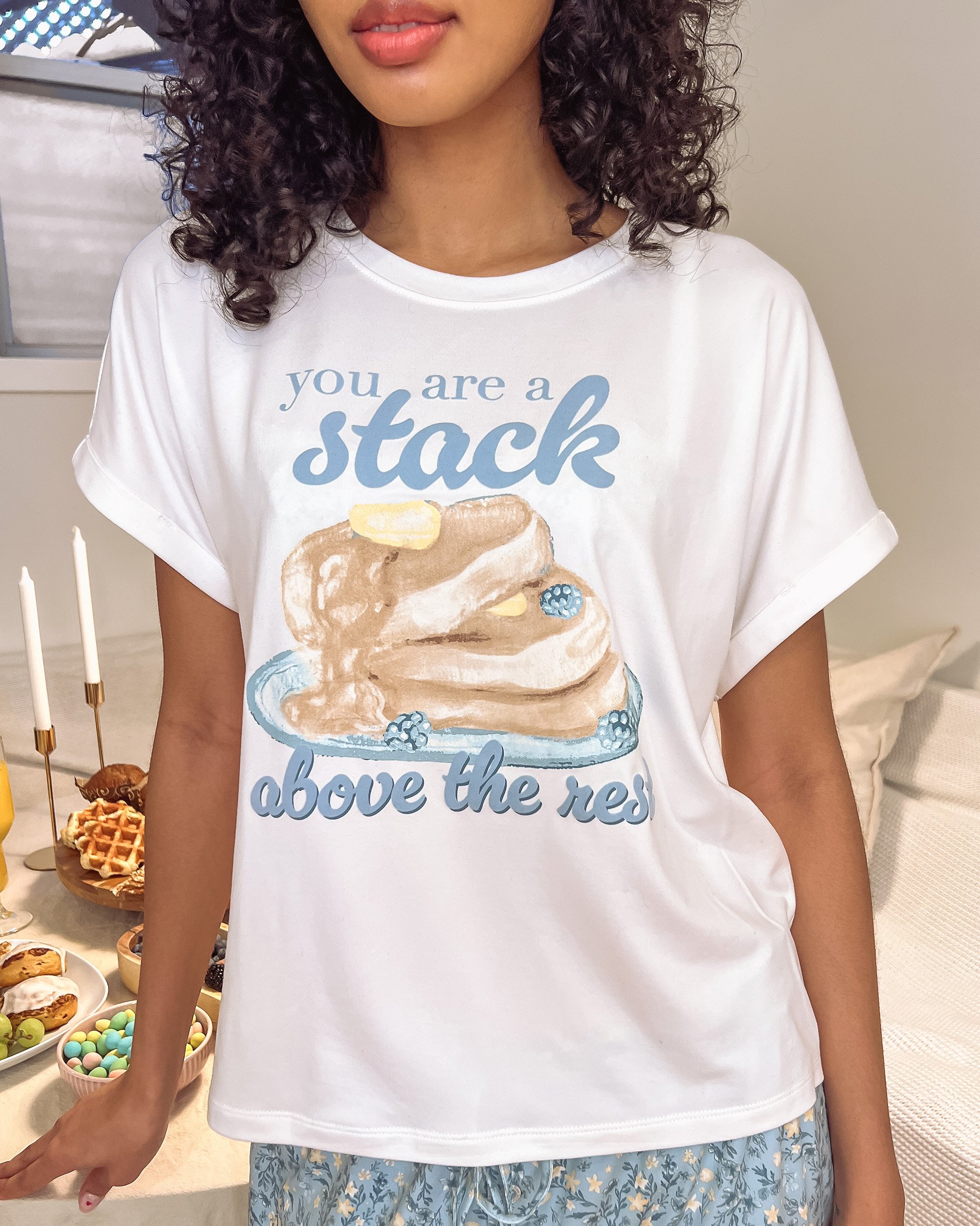 LA VIE EN ROSE T-shirt ultra doux imprimé brunch Blanc 40100845 - Voir4