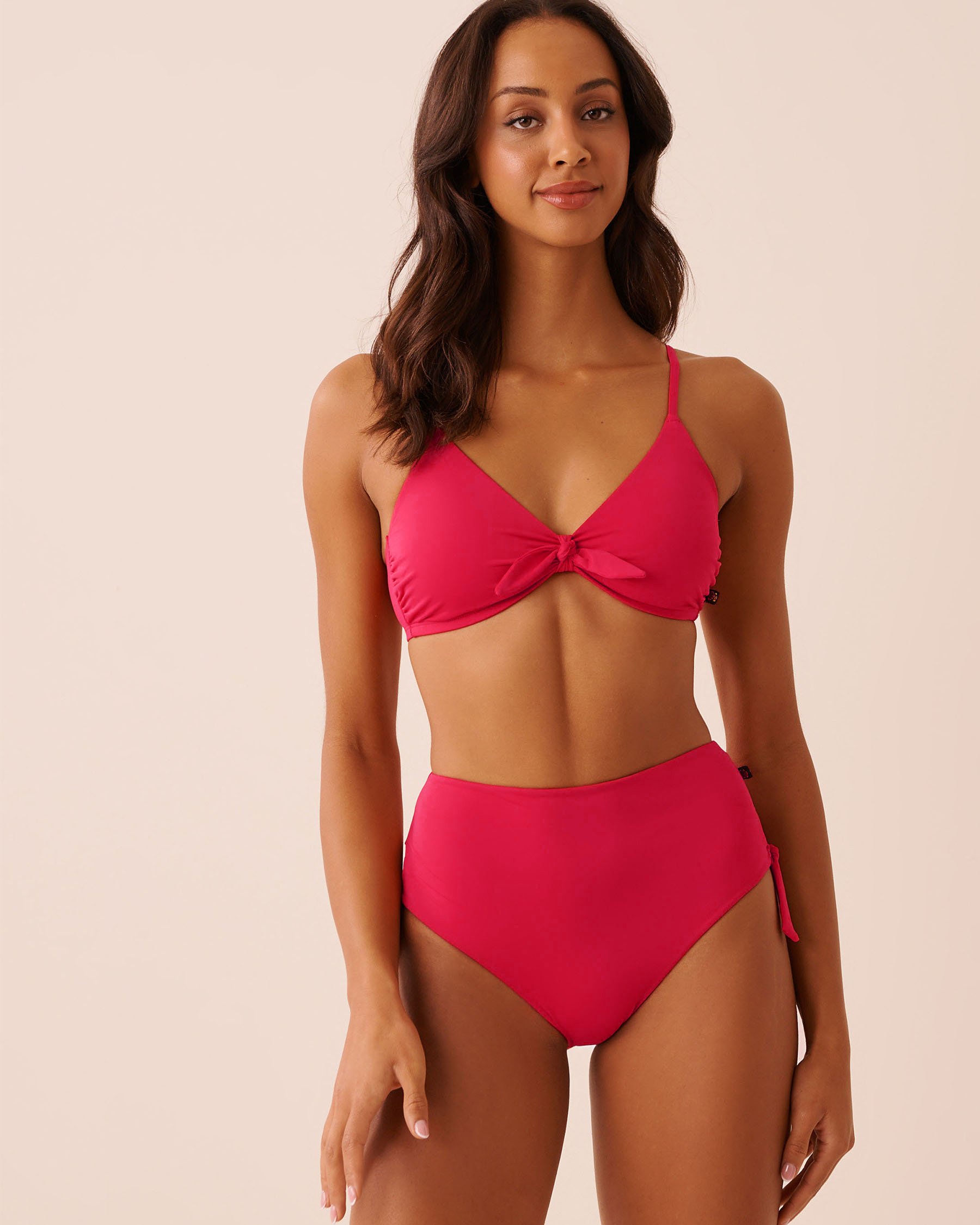 LA VIE EN ROSE AQUA CHILI PEPPER Side Sash High Waist Bikini Bottom Chili Pepper 70300868 - View3