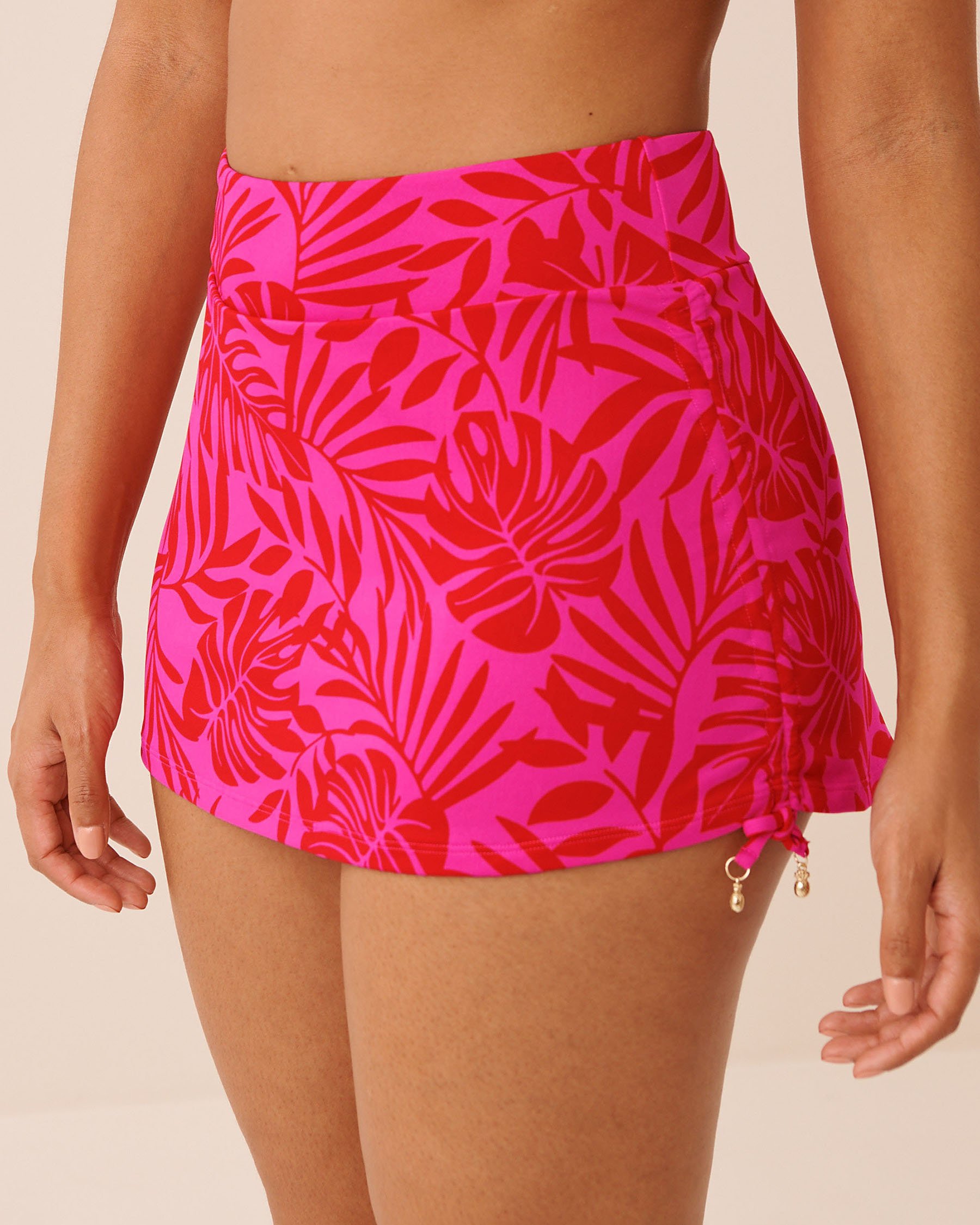 LA VIE EN ROSE AQUA TROPICAL FUCHSIA High Waist Skirt Bikini Bottom Tropical Fuchsia 70300861 - View4