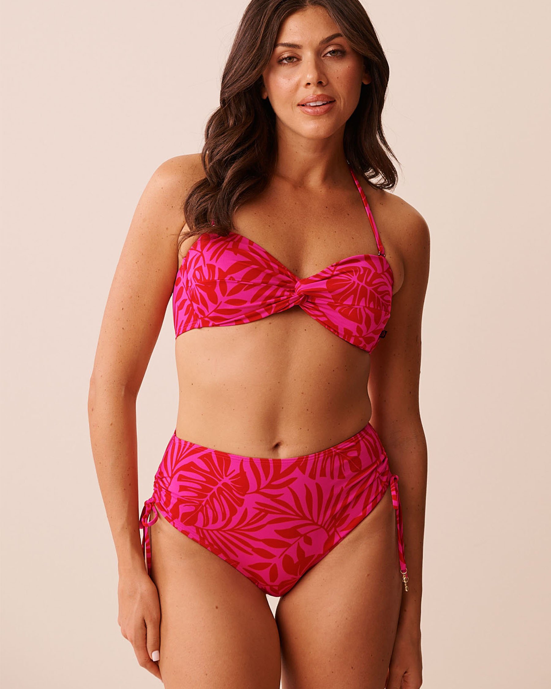 LA VIE EN ROSE AQUA Bas de bikini taille haute noué TROPICAL FUCHSIA Fuchsia tropical 70300860 - View2