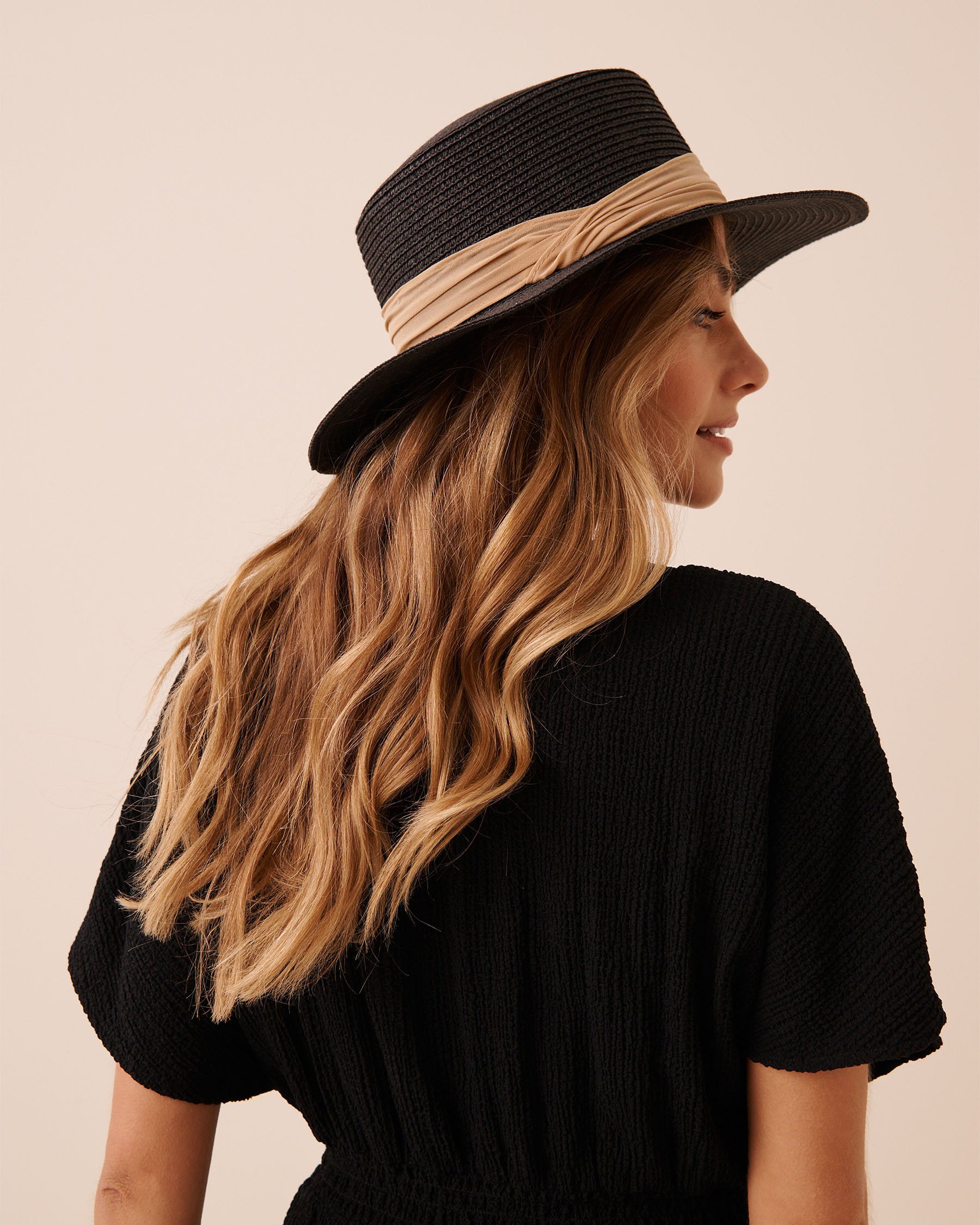 LA VIE EN ROSE AQUA Chapeau canotier Noir 80500126 - View3