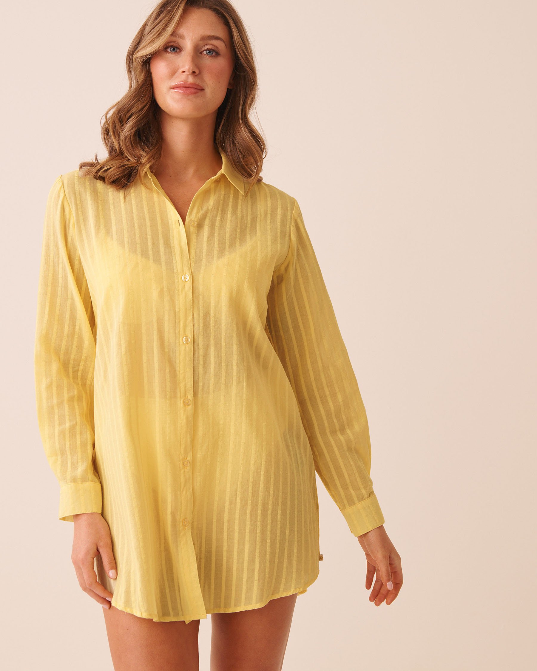 LA VIE EN ROSE AQUA Chemise longue à rayures Sorbet citron 80100047 - View1