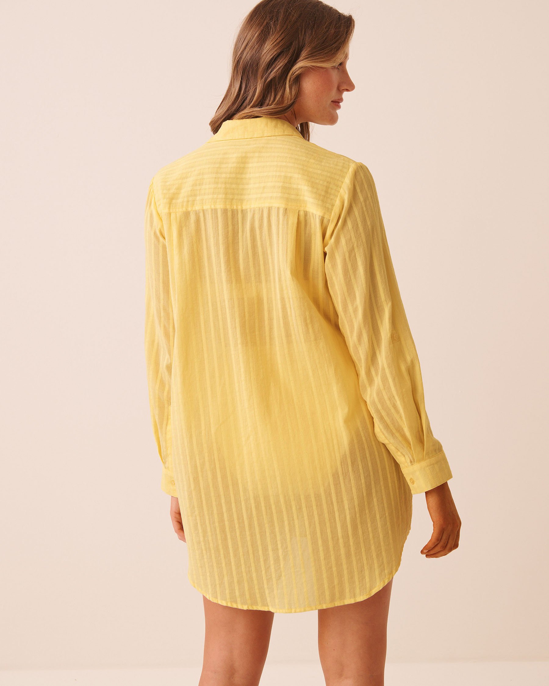 LA VIE EN ROSE AQUA Chemise longue à rayures Sorbet citron 80100047 - View2