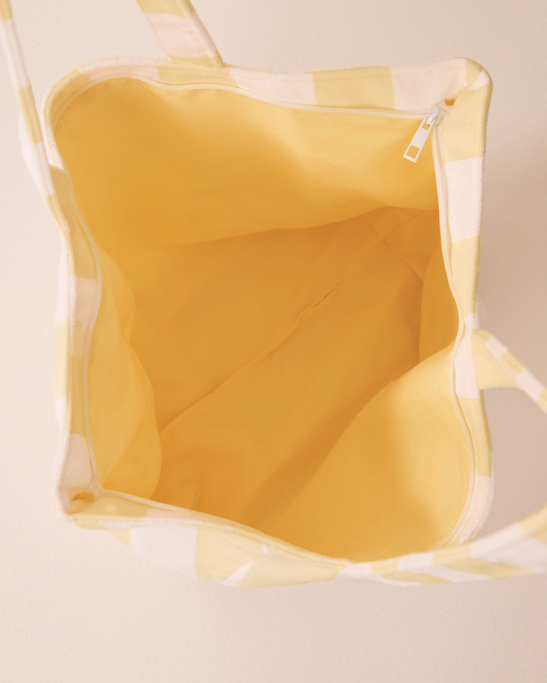 LA VIE EN ROSE AQUA Striped Terry Beach Bag Yellow Stripes 80500133 - View2