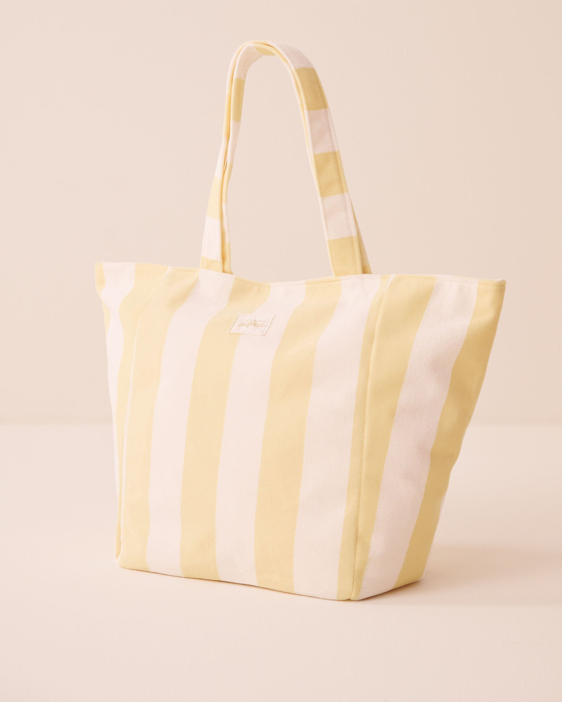 LA VIE EN ROSE AQUA Striped Terry Beach Bag Yellow Stripes 80500133 - View3
