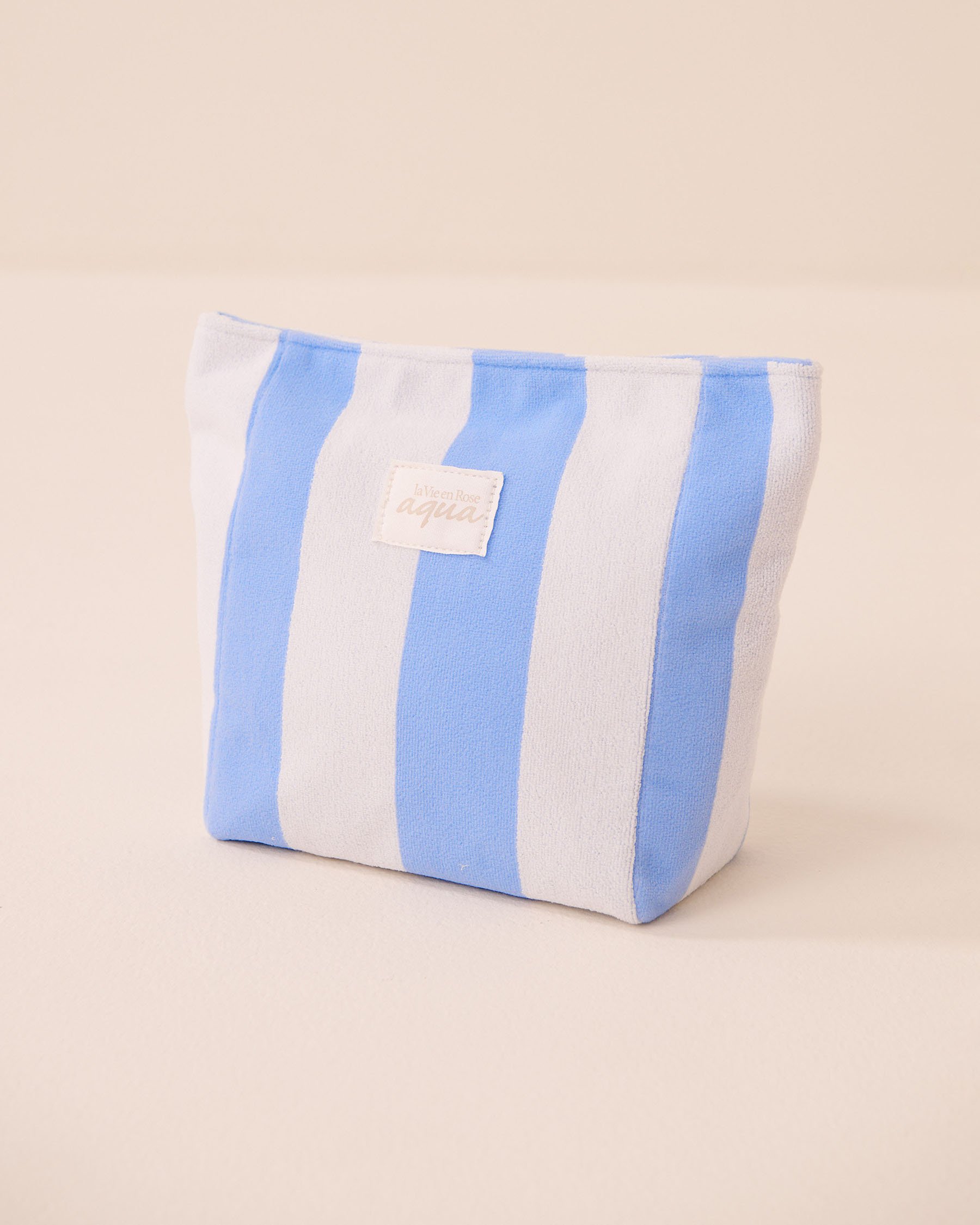 LA VIE EN ROSE AQUA Striped Terry Pouch Blue Stripes 80500134 - View3