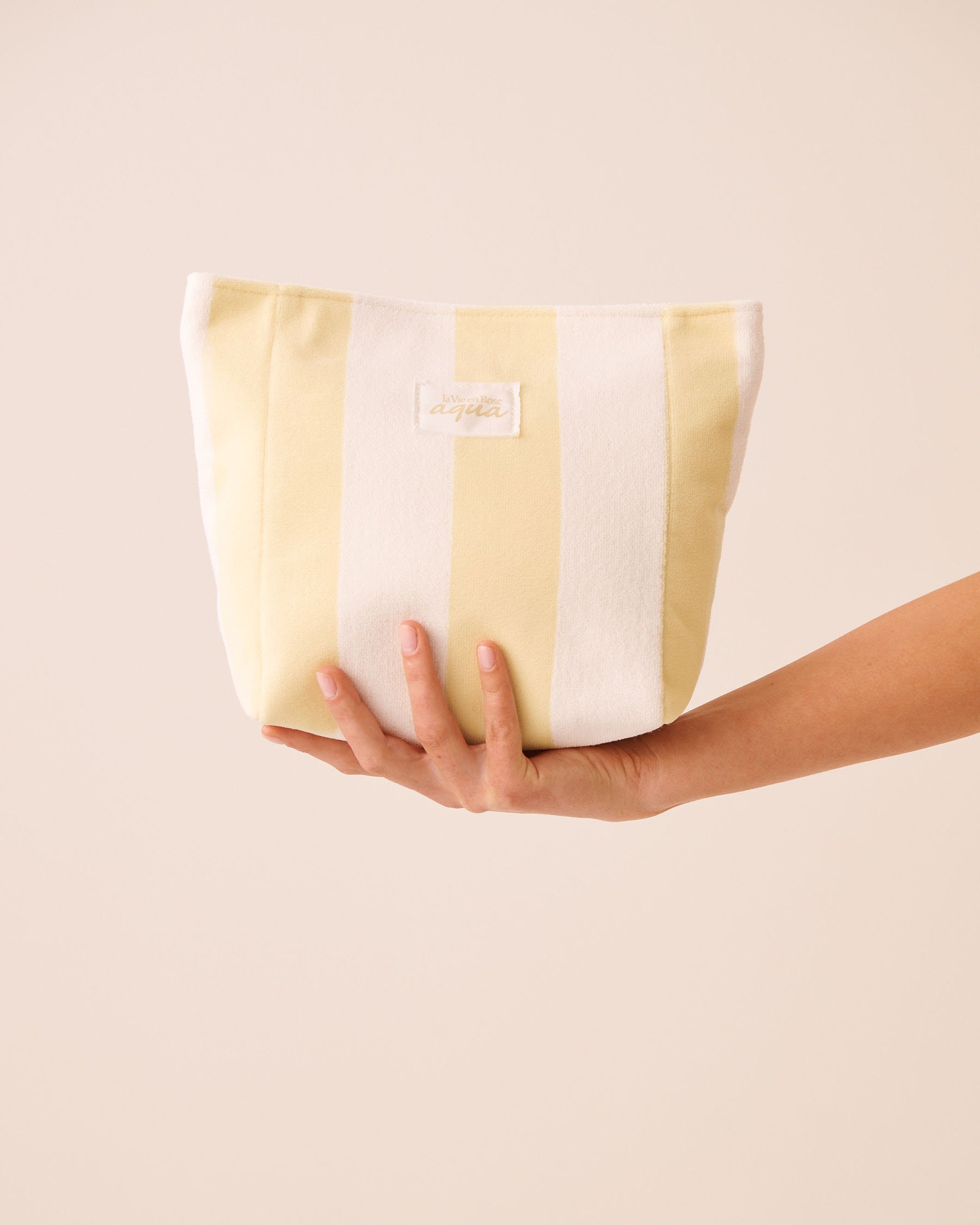 LA VIE EN ROSE AQUA Striped Terry Pouch Yellow Stripes 80500134 - View1