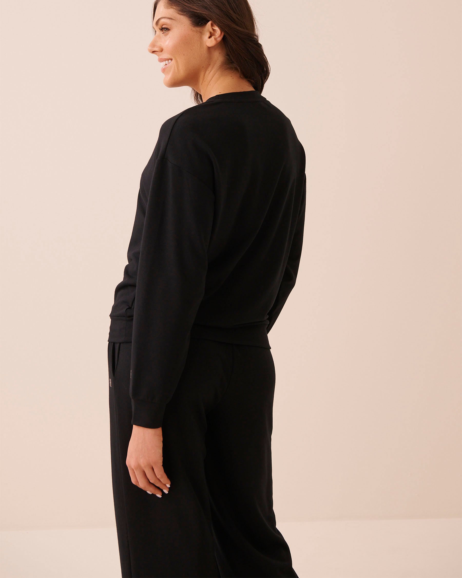 LA VIE EN ROSE French Terry Sweatshirt Black 50100134 - View2