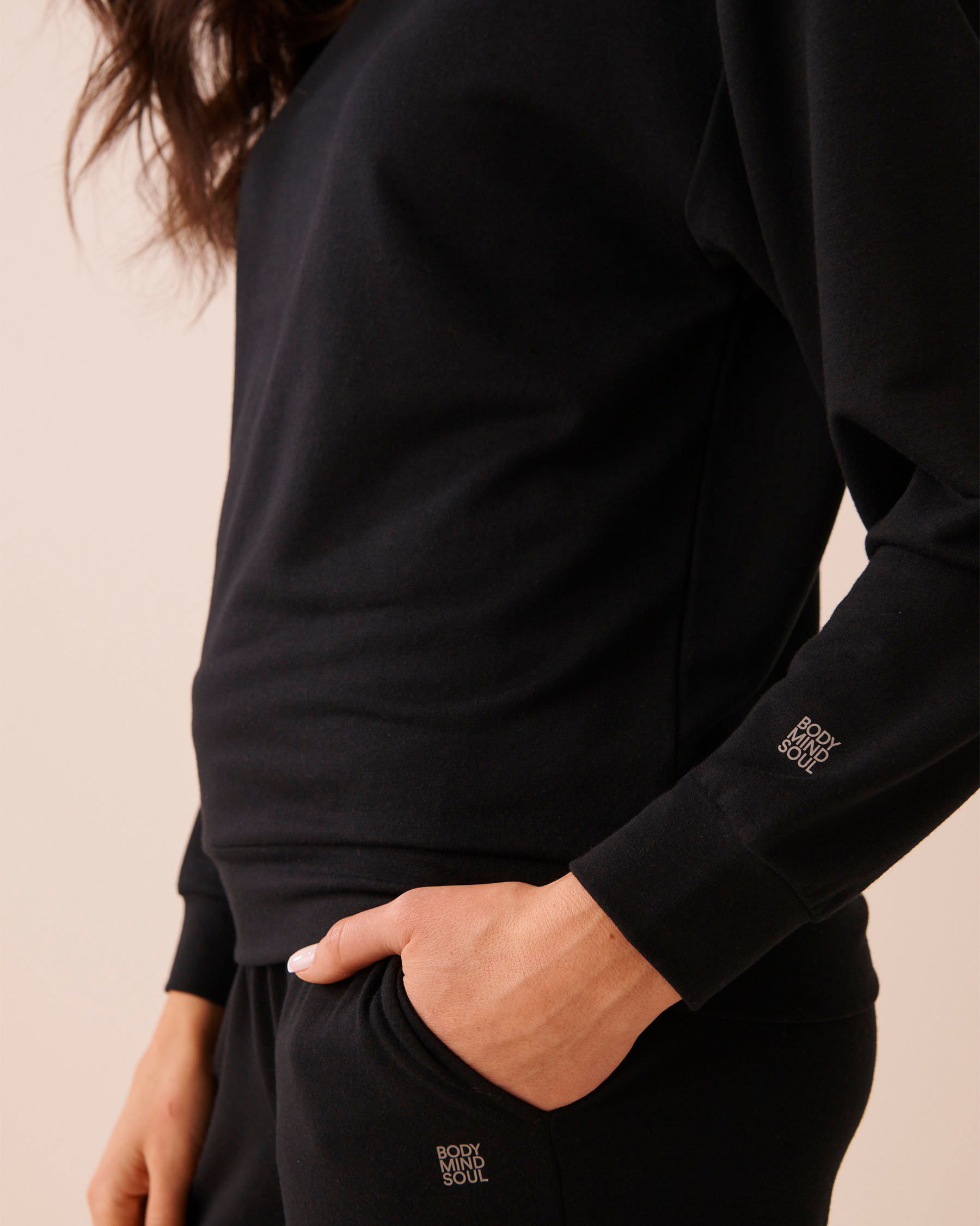 LA VIE EN ROSE French Terry Sweatshirt Black 50100134 - View3