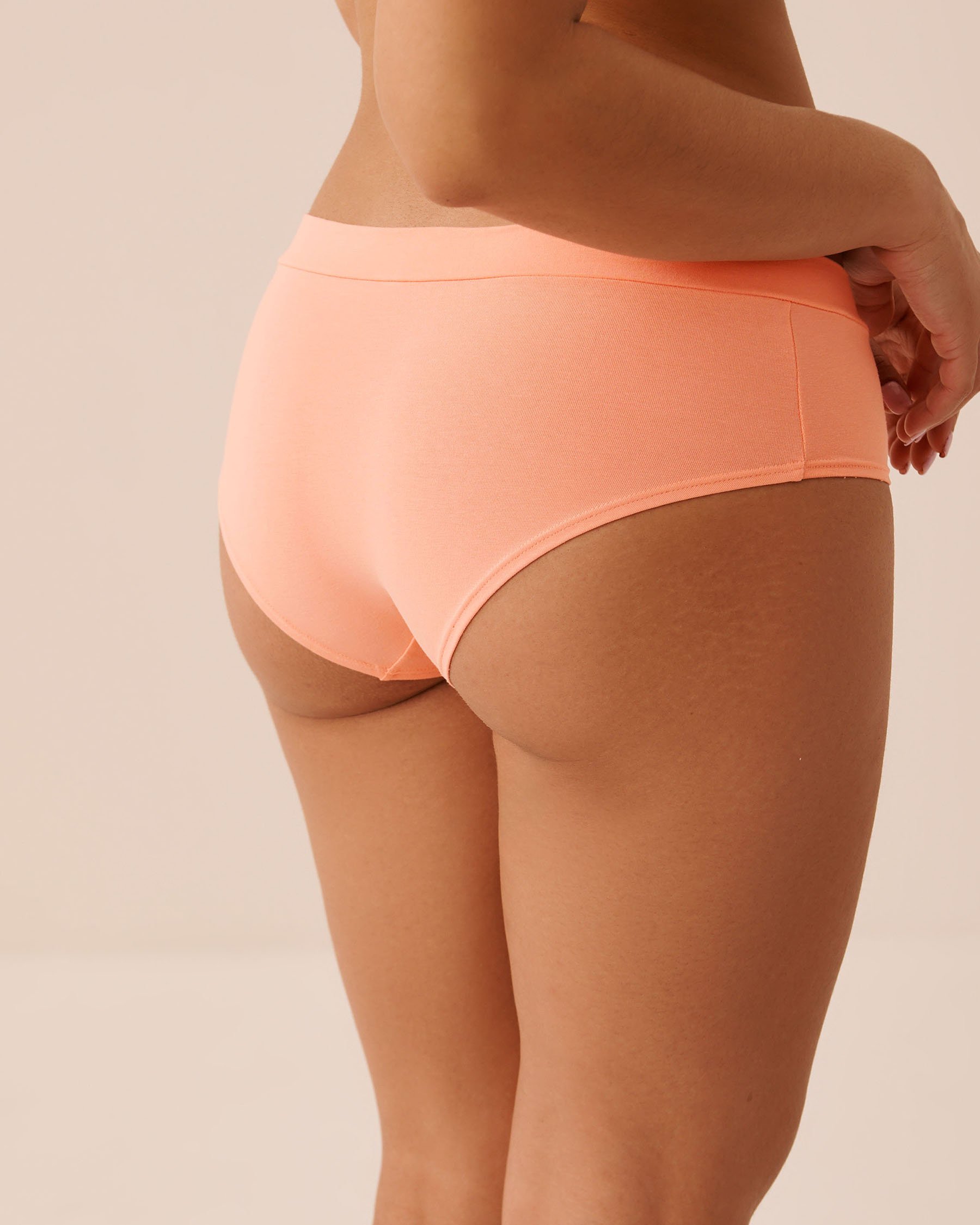 LA VIE EN ROSE Culotte aux hanches en coton Pêche 20100761 - View2