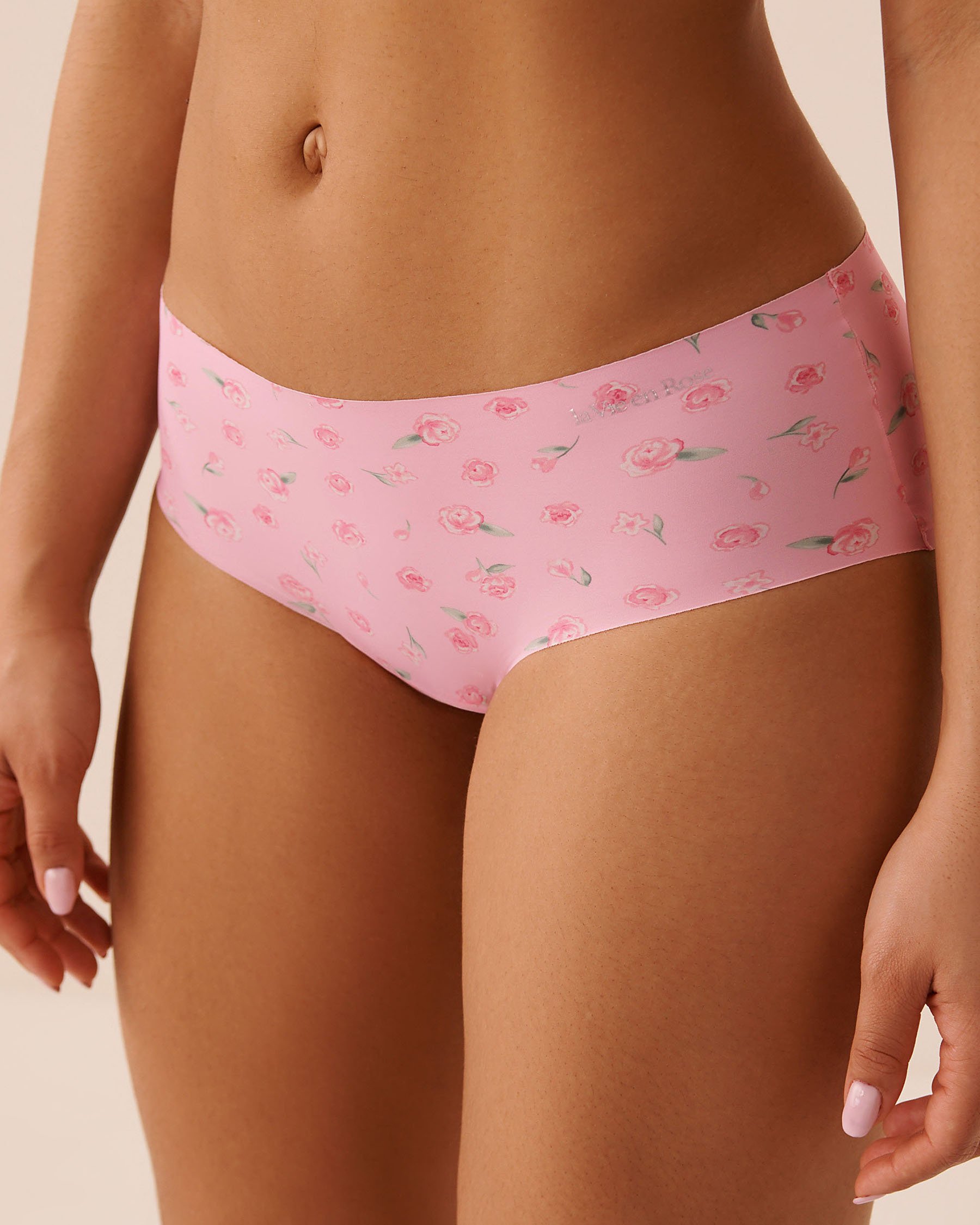LA VIE EN ROSE Microfiber Invisible Hiphugger Panty Pink/Roses 20200809 - View1