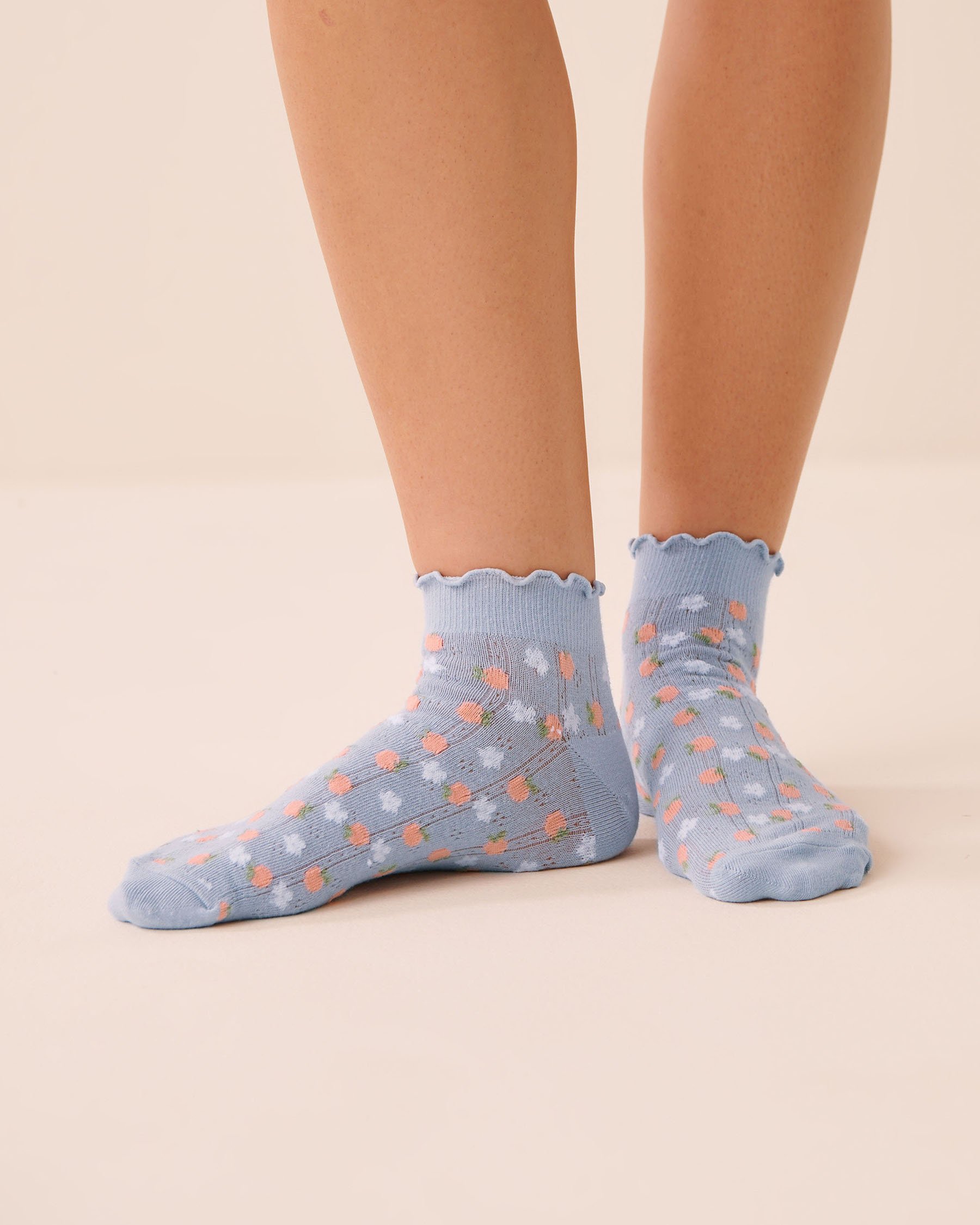 LA VIE EN ROSE Bas pêche en pointelle Bleu 40700475 - View1