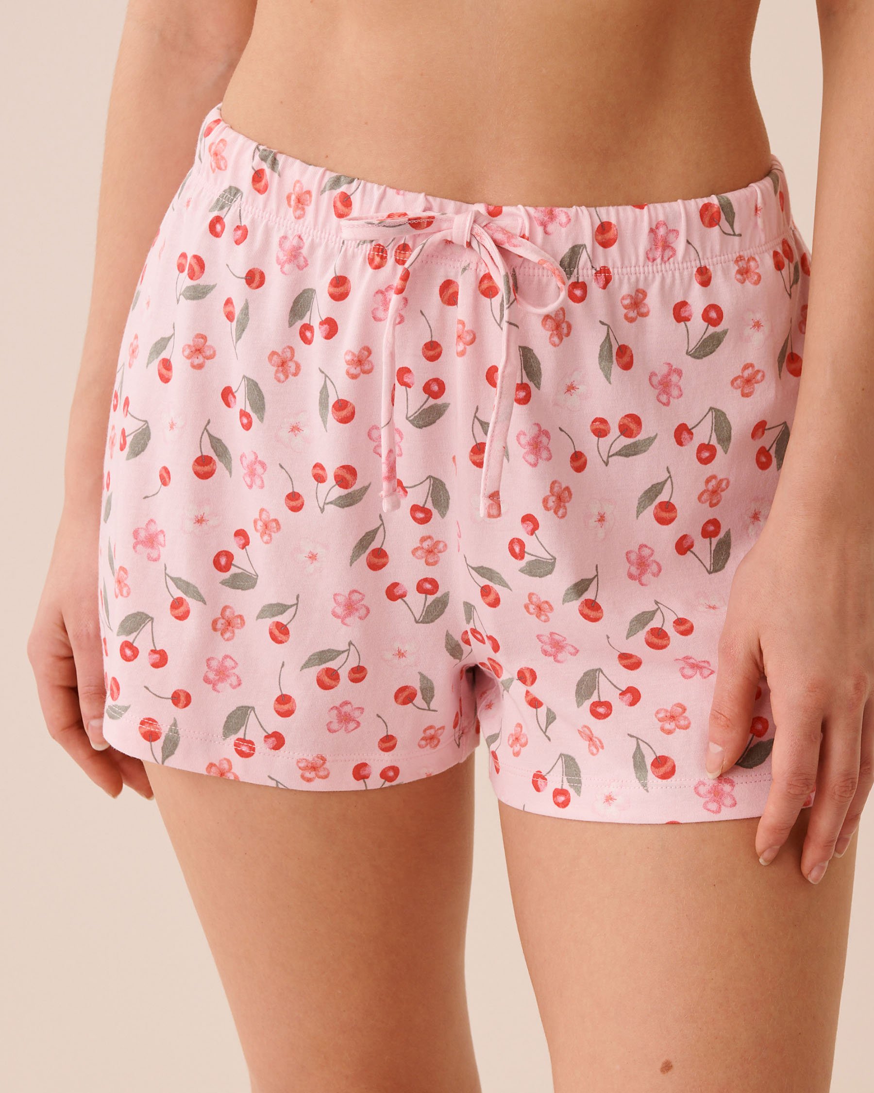 LA VIE EN ROSE Ensemble pyjama imprimé floral cerise avec chemisier Rose/Cerises 40400096 - View4