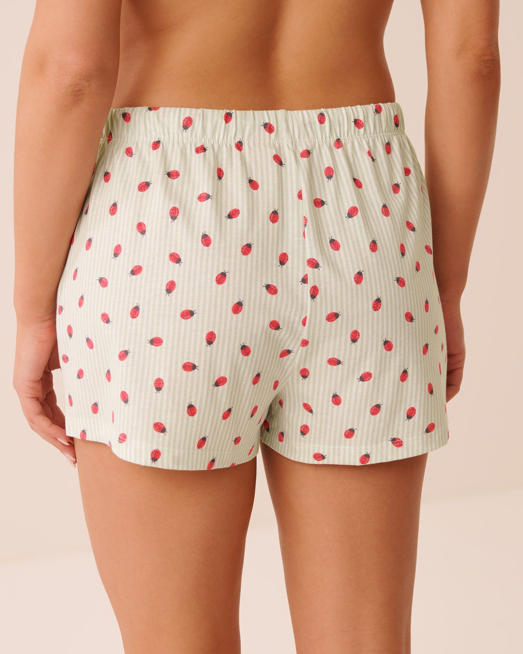 LA VIE EN ROSE Ensemble pyjama imprimé coccinelle avec chemisier Vert/Coccinelles 40400096 - Voir6
