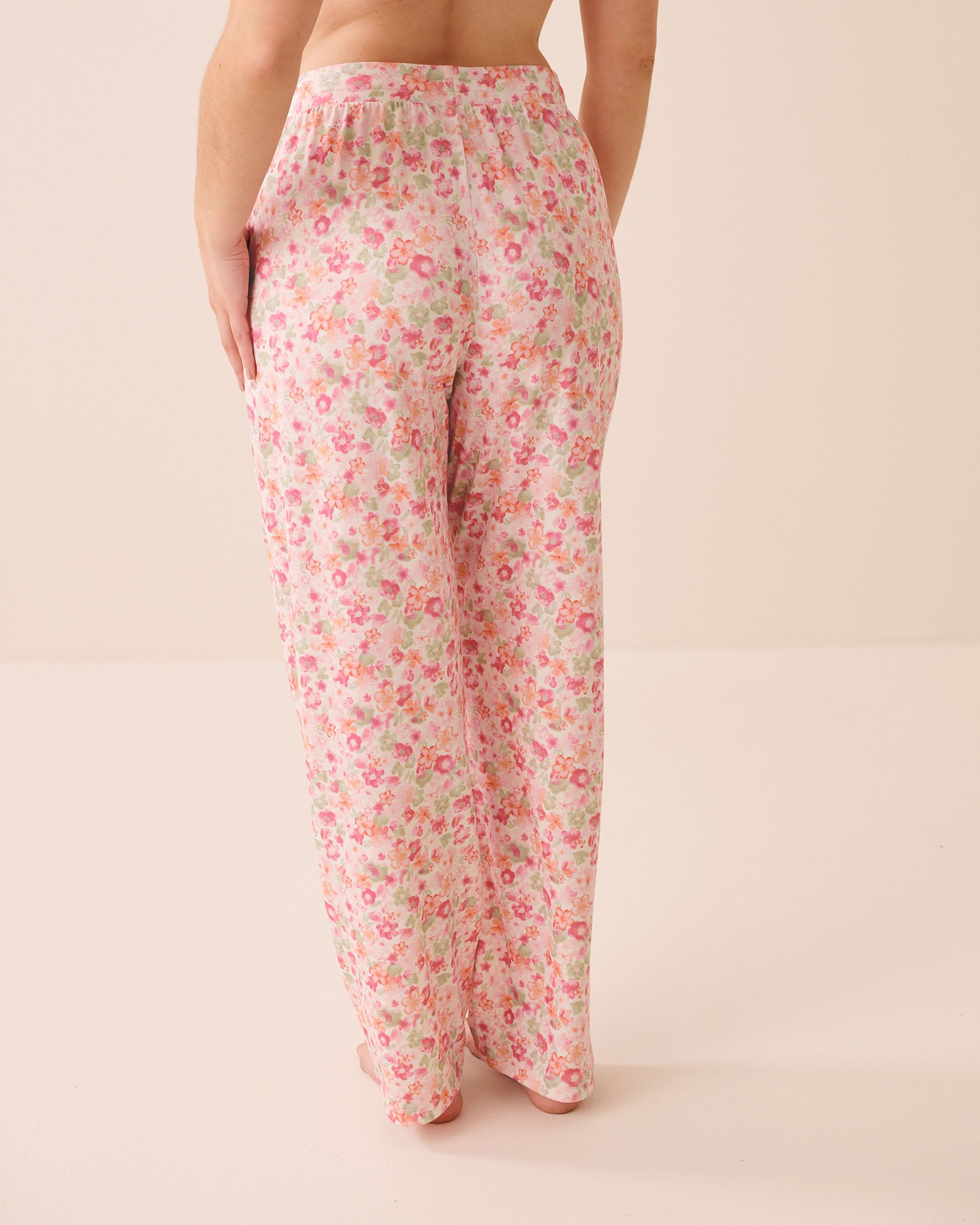 LA VIE EN ROSE Pantalon de pyjama ultra doux imprimé floral aquarelle Floral aquarelle 40200843 - View2