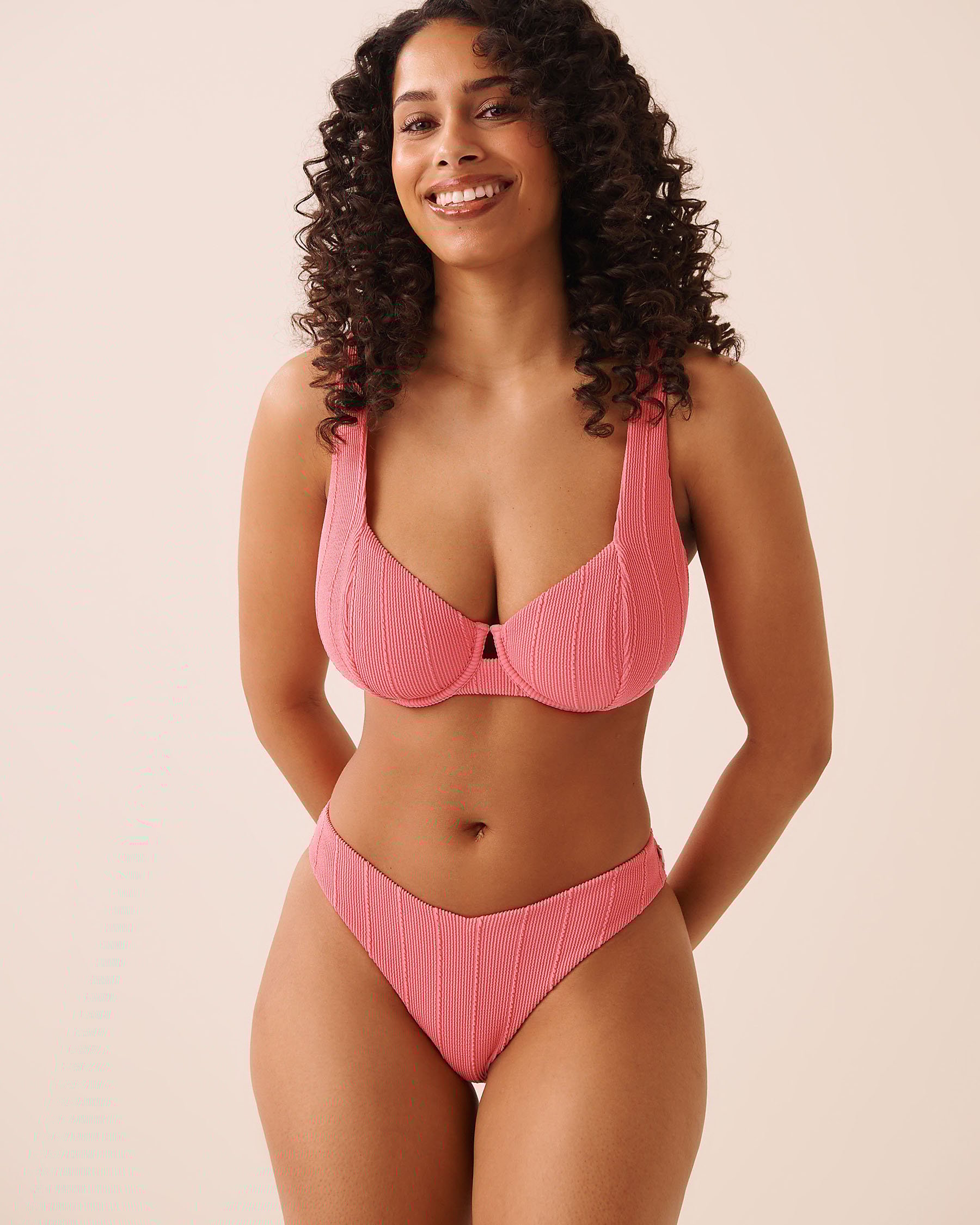 LA VIE EN ROSE AQUA BUBBLE GUM D Cup Plunge Bikini Top Bubblegum Pink 70200227 - View1