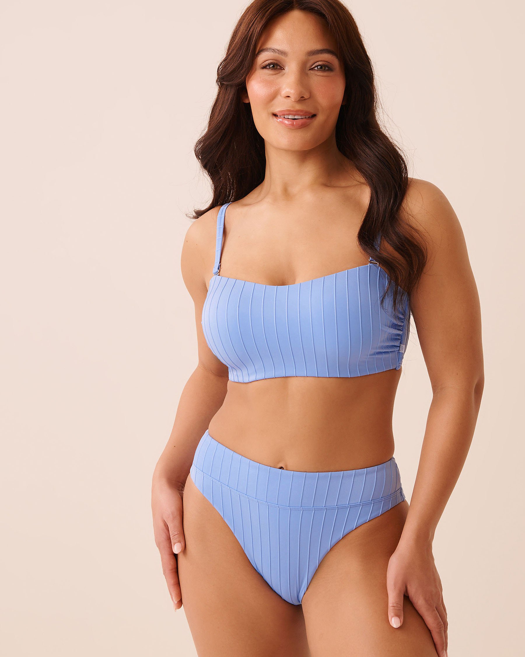 LA VIE EN ROSE AQUA LILAC BLUE High Waist Brazilian Bikini Bottom Lilac Blue 70300882 - View6