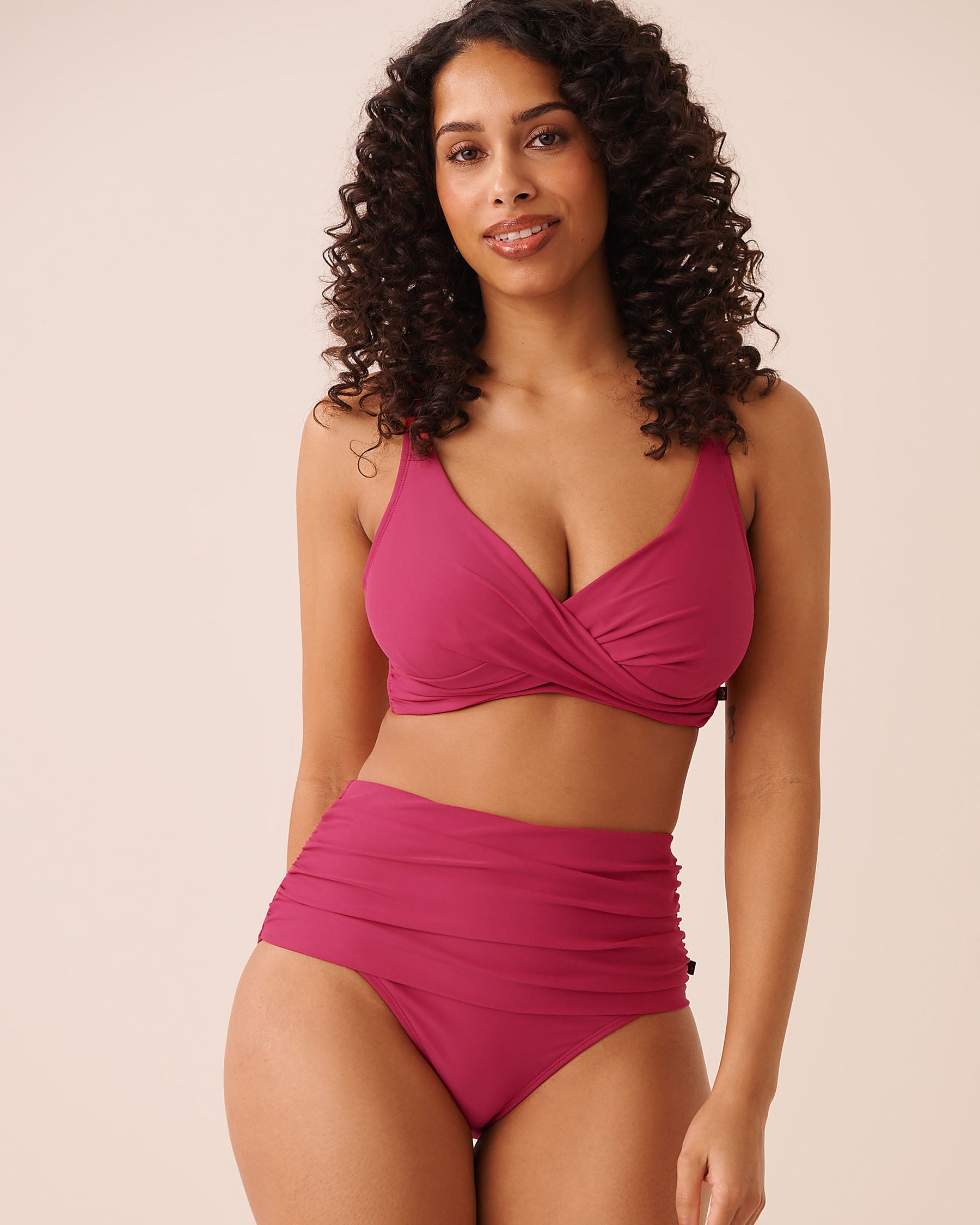LA VIE EN ROSE AQUA RASPBERRY RED D Cup Bralette Bikini Top Raspberry Red 70200225 - View1