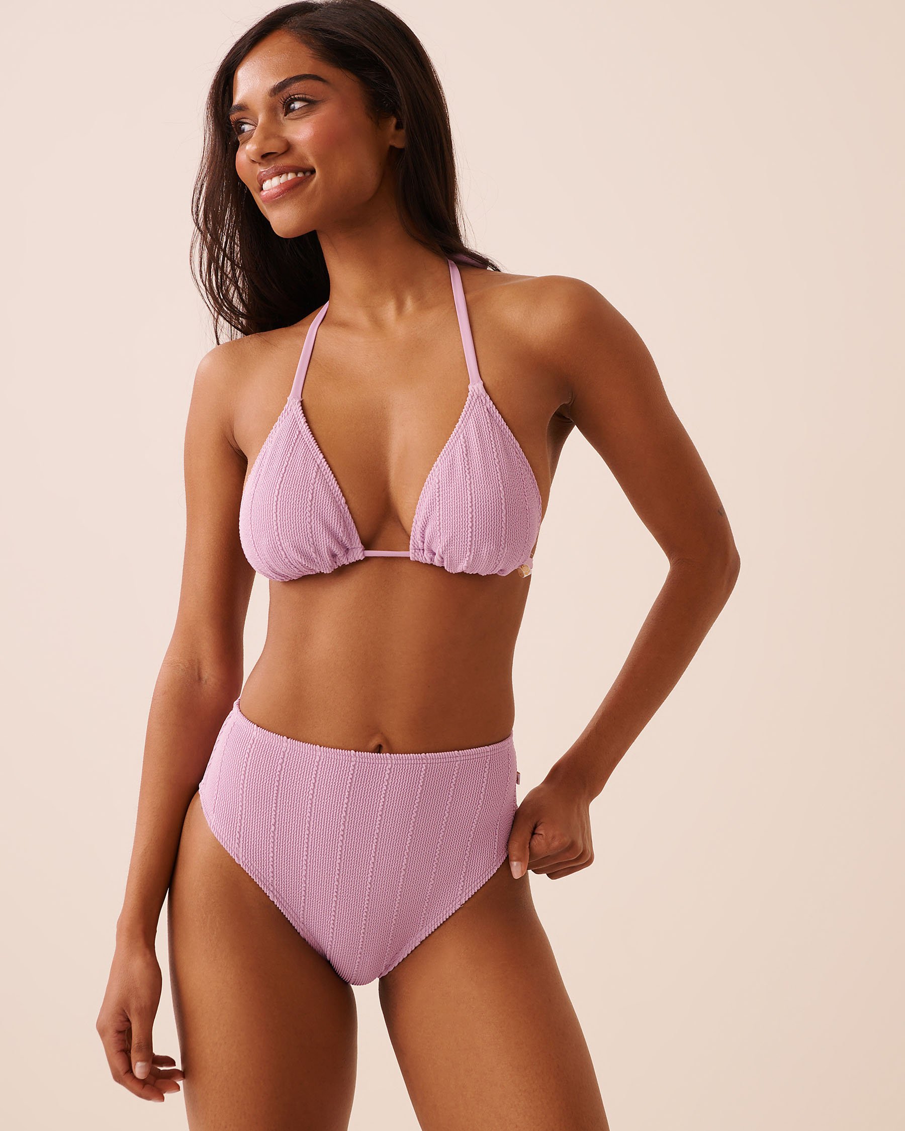 LA VIE EN ROSE AQUA SWEET LILAC High Waist Brazilian Bikini Bottom Sweet Lilac 70300906 - View3