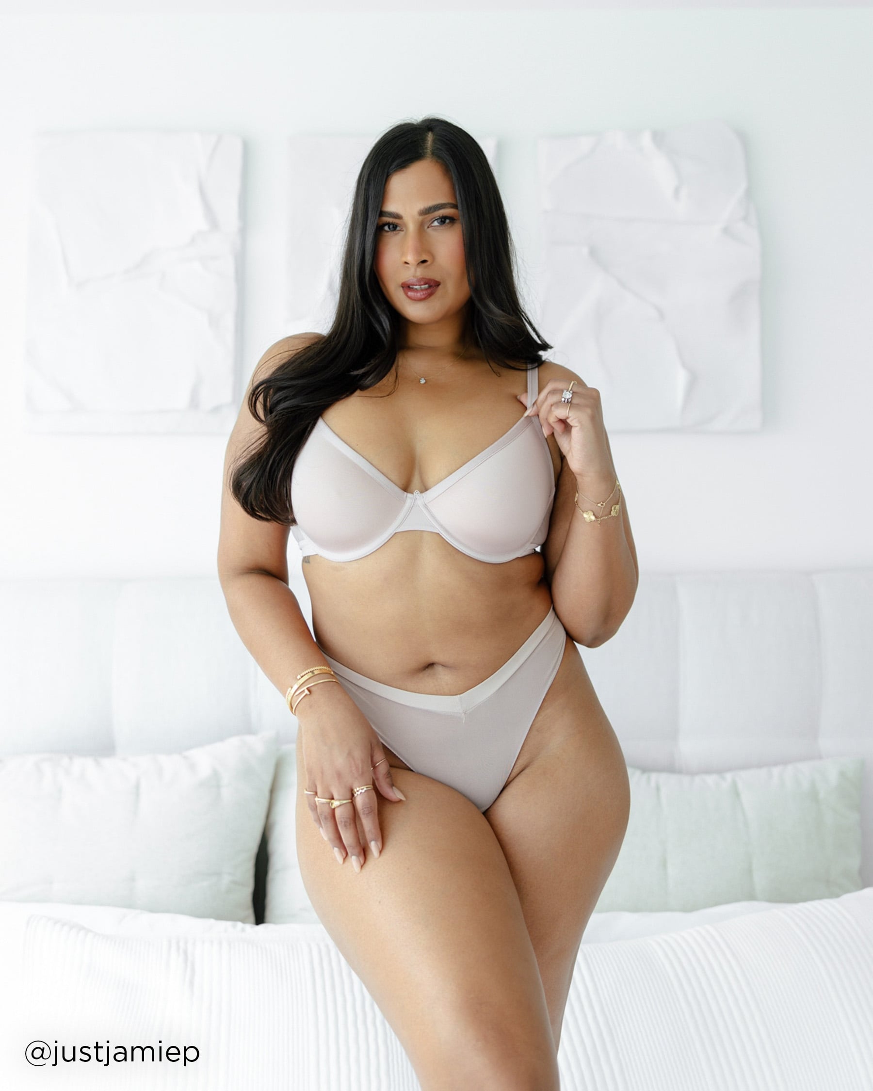 LA VIE EN ROSE Lightly Lined Spacer Foam Demi Bra Shadow Grey 10200608 - View4
