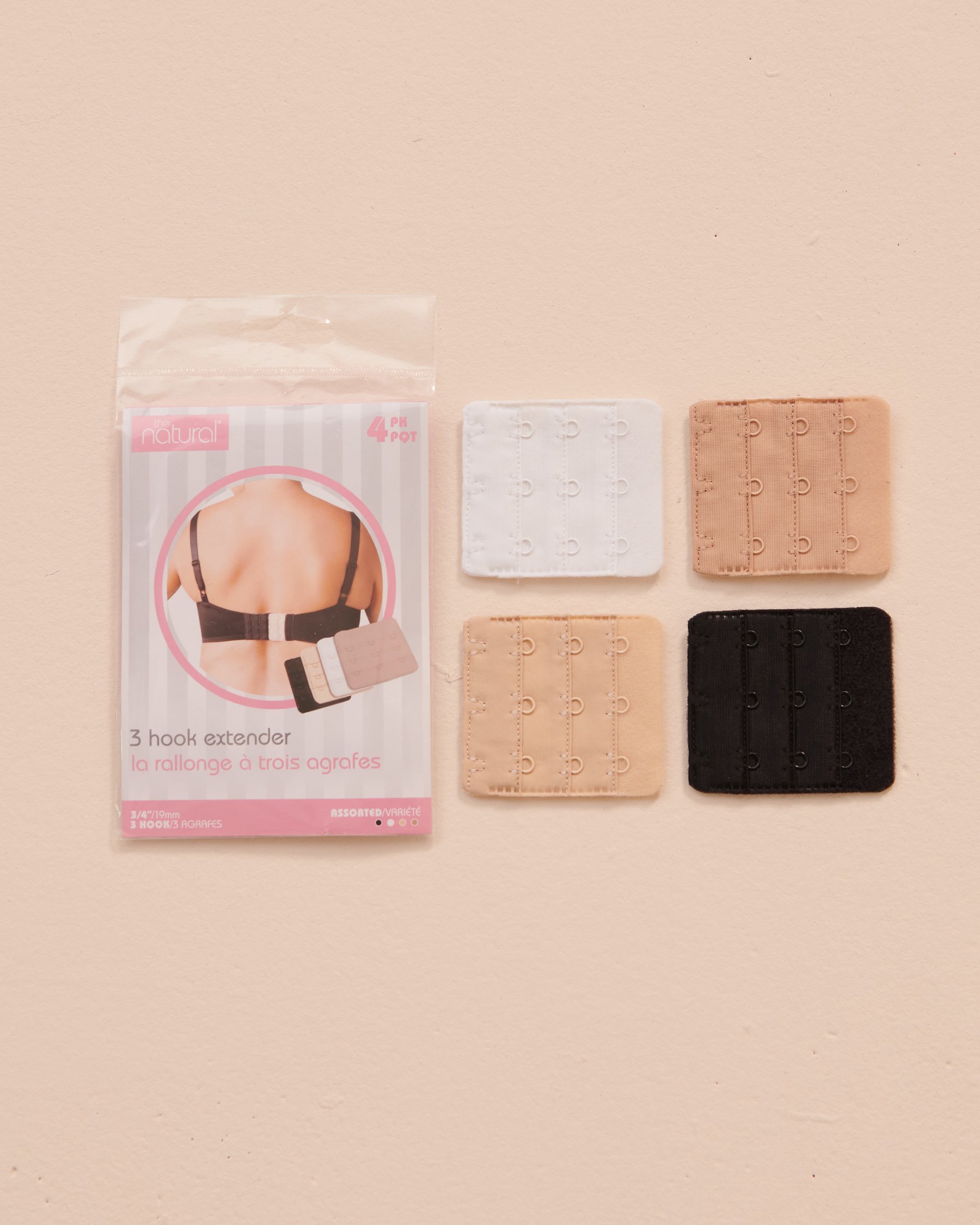 LA VIE EN ROSE 4Pcs Set of 3/4'' 3-Hook Bra Extenders Assorted LV4086M - View1