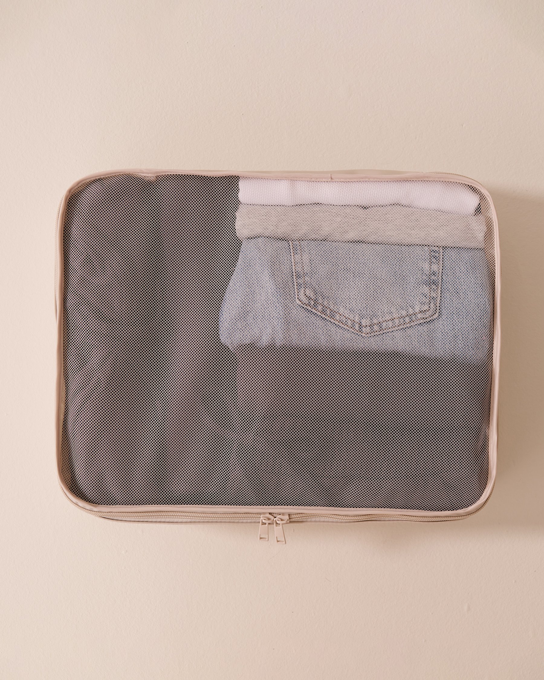 LA VIE EN ROSE Cubes de rangement pour valise Beige clair 40700385 - Voir2