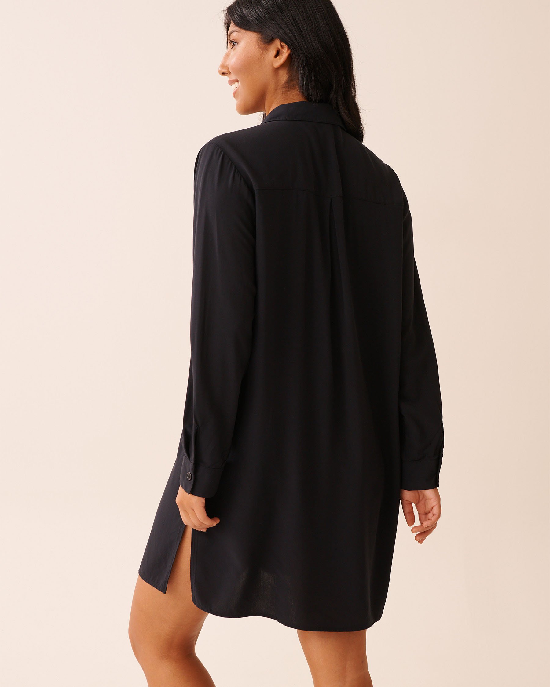 LA VIE EN ROSE AQUA Chemise longue de plage Noir 80400072 - View3