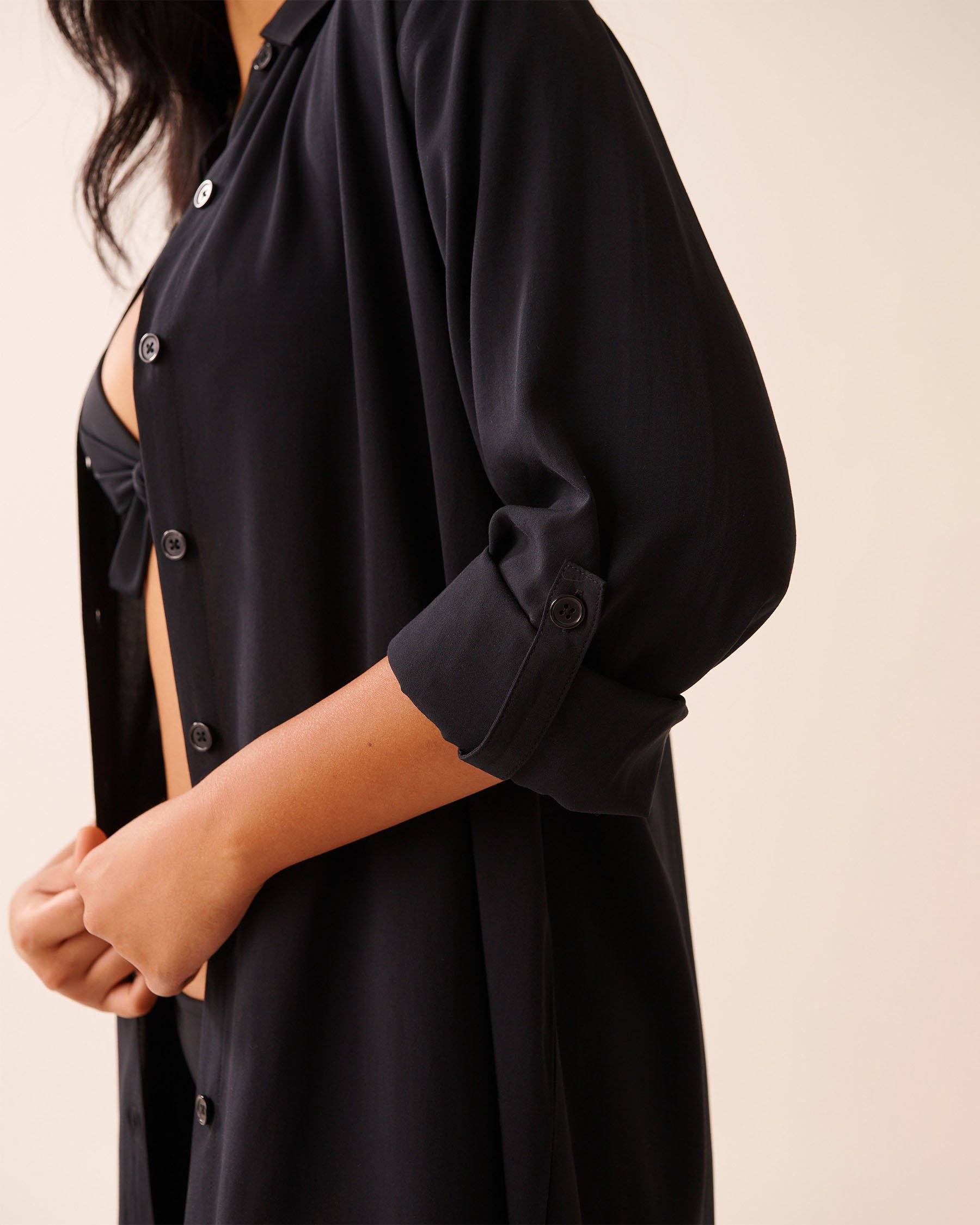 LA VIE EN ROSE AQUA Chemise longue de plage Noir 80400072 - View4