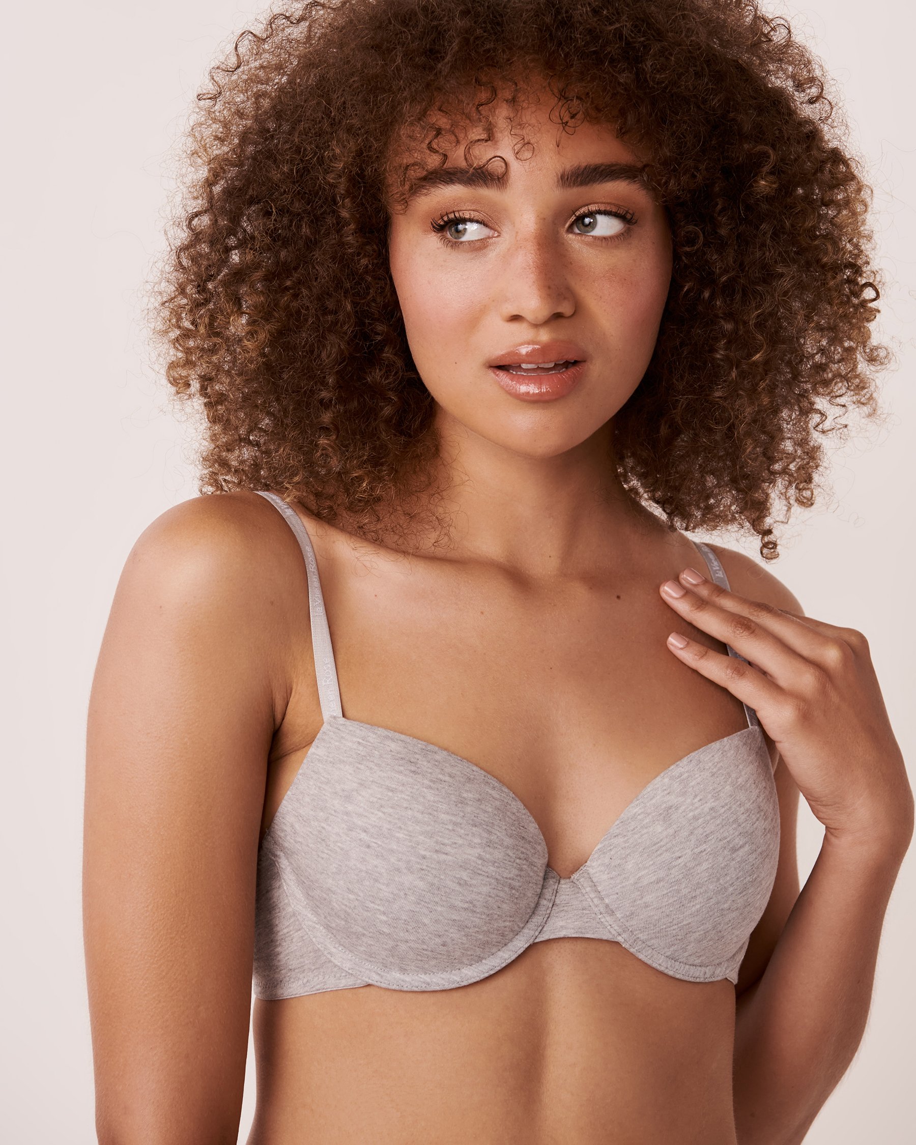 LA VIE EN ROSE Lightly Lined Demi Cotton Bra Medium grey 10200184 - View1