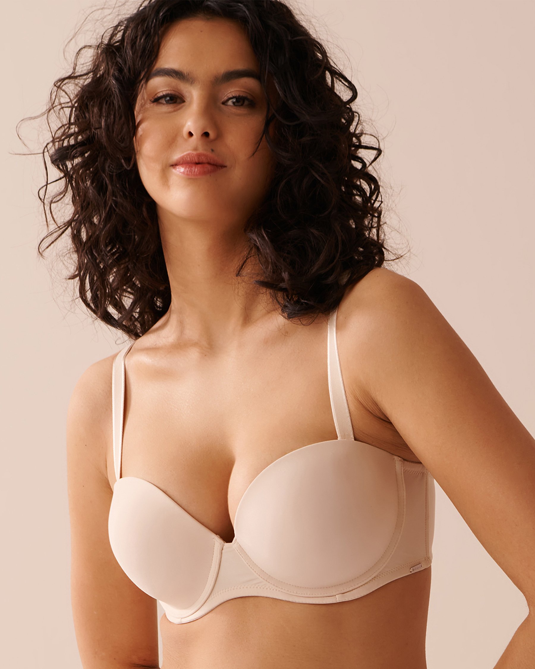 LA VIE EN ROSE Push-up Strapless Demi Bra Champagne 2040159 - View4