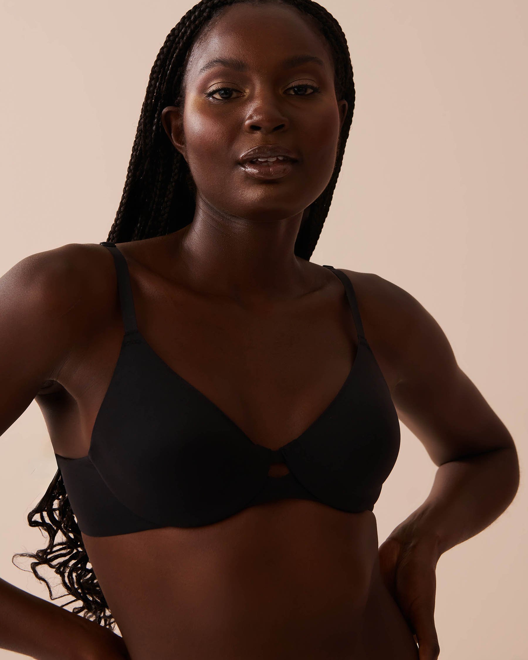 LA VIE EN ROSE Unlined Cushioned Wire Bra Black 591-113-0-00 - View3