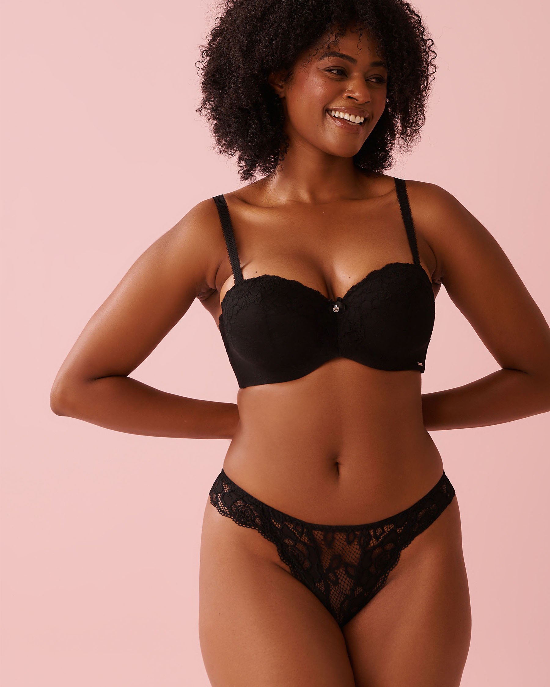 LA VIE EN ROSE Soutien-gorge doublure légère mousse mémoire sans bretelles Noir 618-112-1-00 - View6