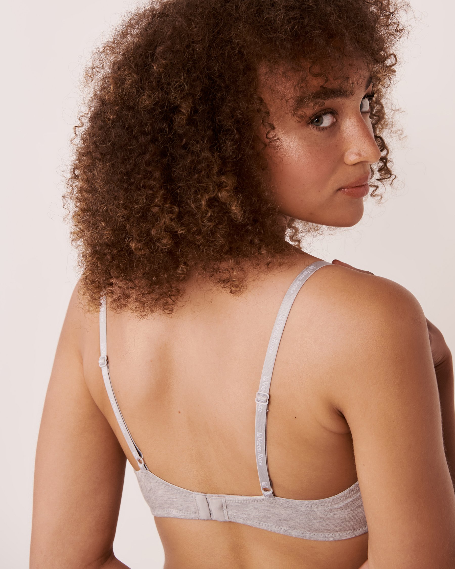 LA VIE EN ROSE Lightly Lined Demi Cotton Bra Medium grey 10200184 - View2