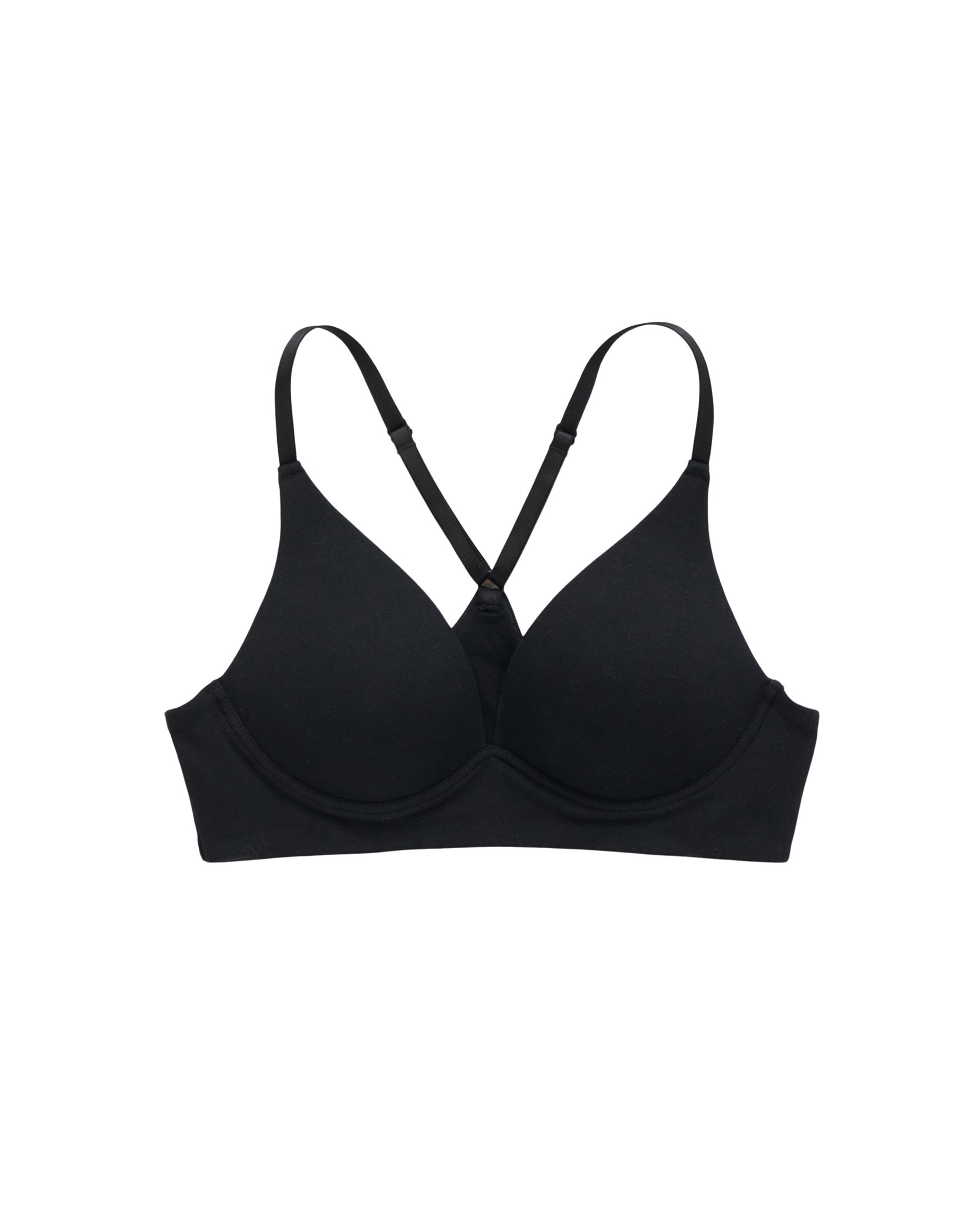 LA VIE EN ROSE Lightly Lined Wireless Cotton Bra Black 558-114-0-00 - View4