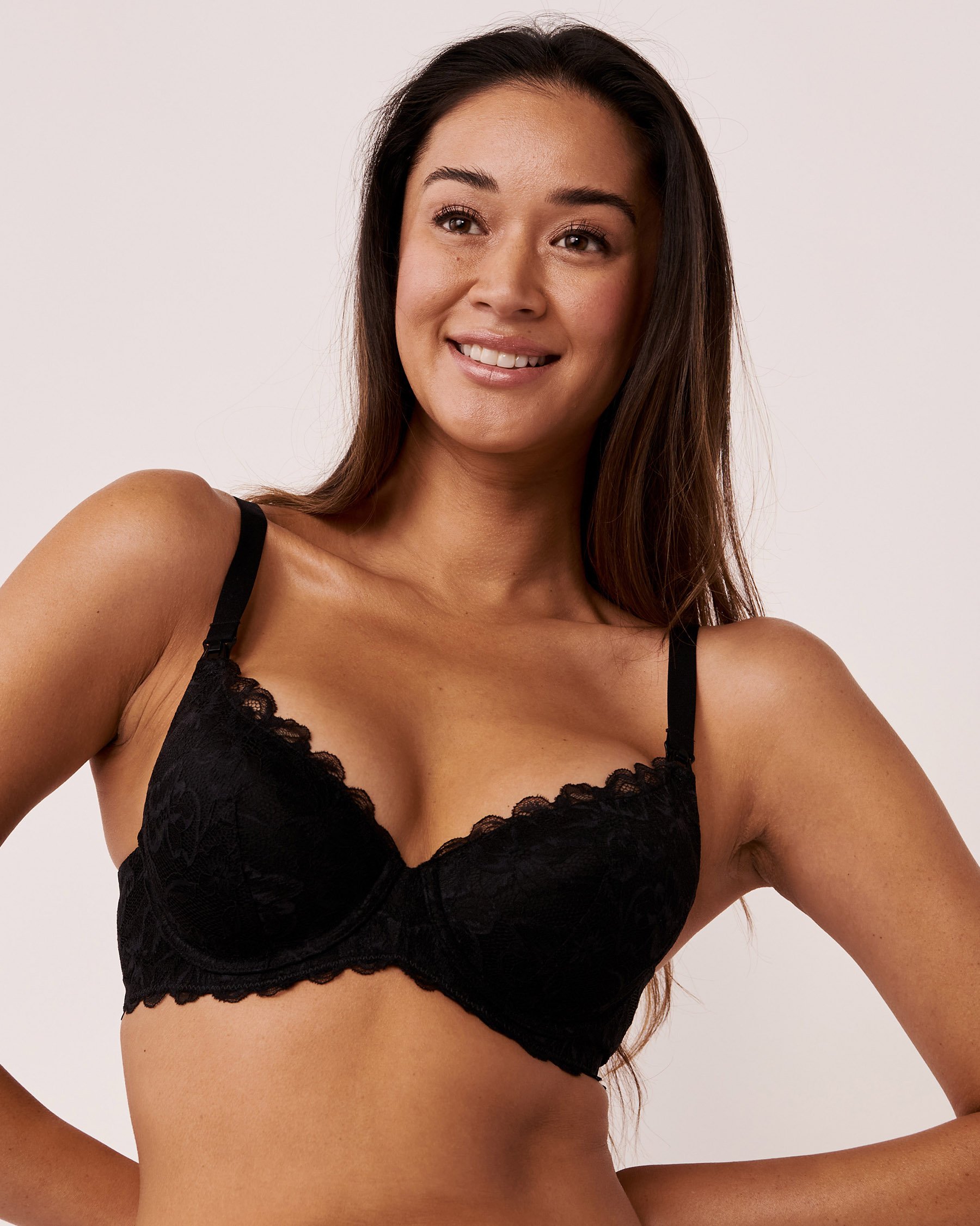LA VIE EN ROSE Nursing Lace Lightly Lined Bra Black 10200189 - View1