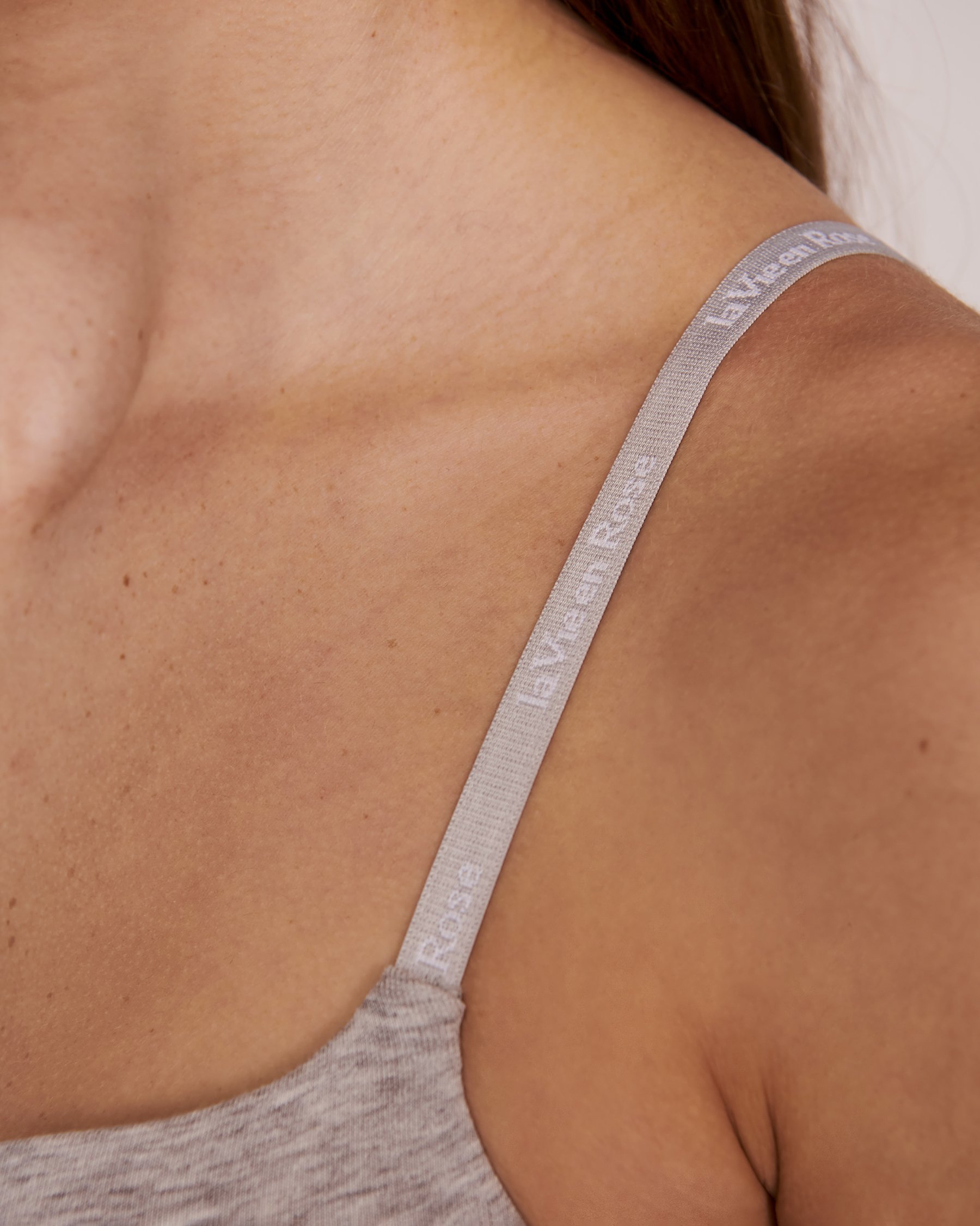 LA VIE EN ROSE Push-up Demi Cotton Bra Medium grey 10300067 - View3